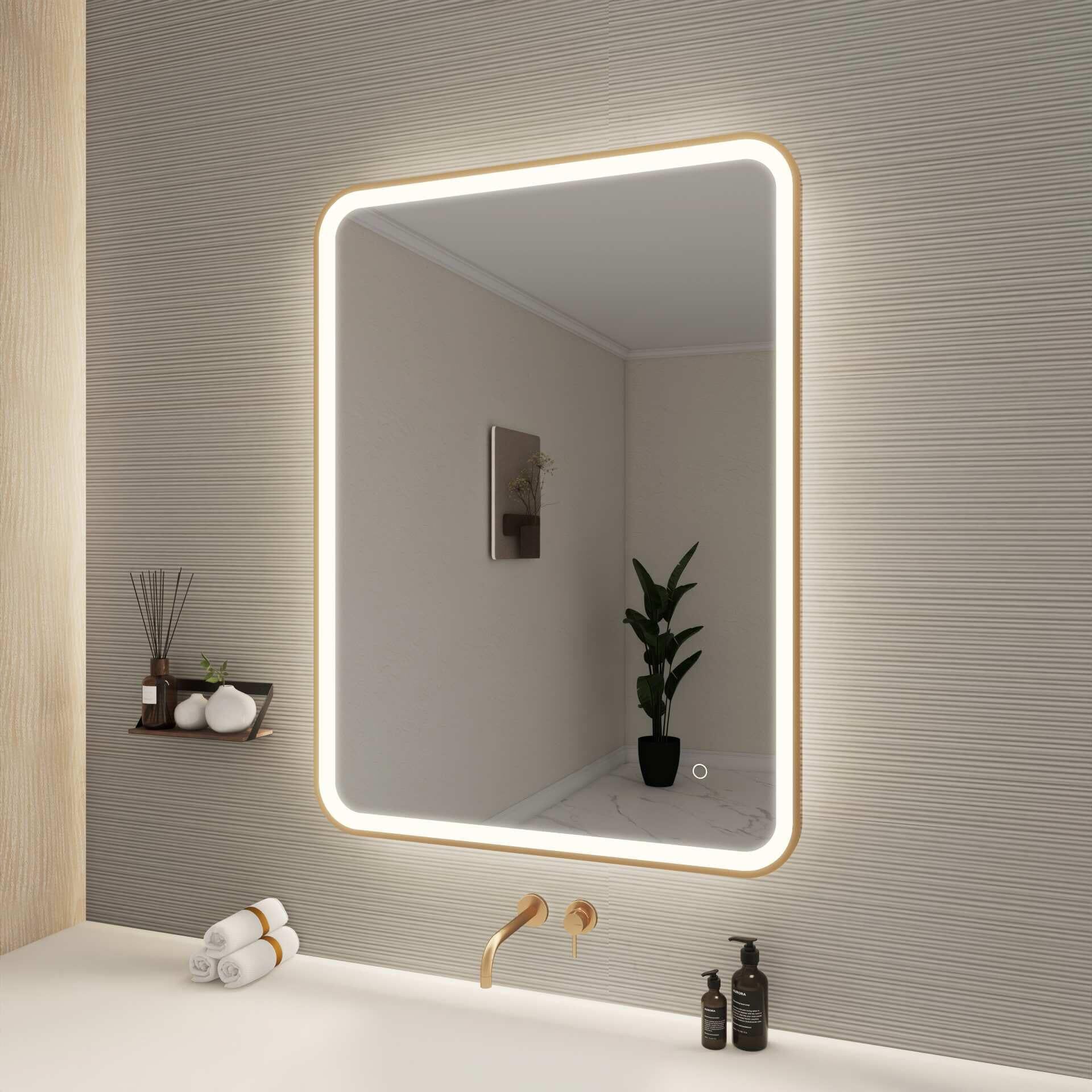 Harmoni 40 Inch Rectangular LED Lighted Mirror by Elegant Decor