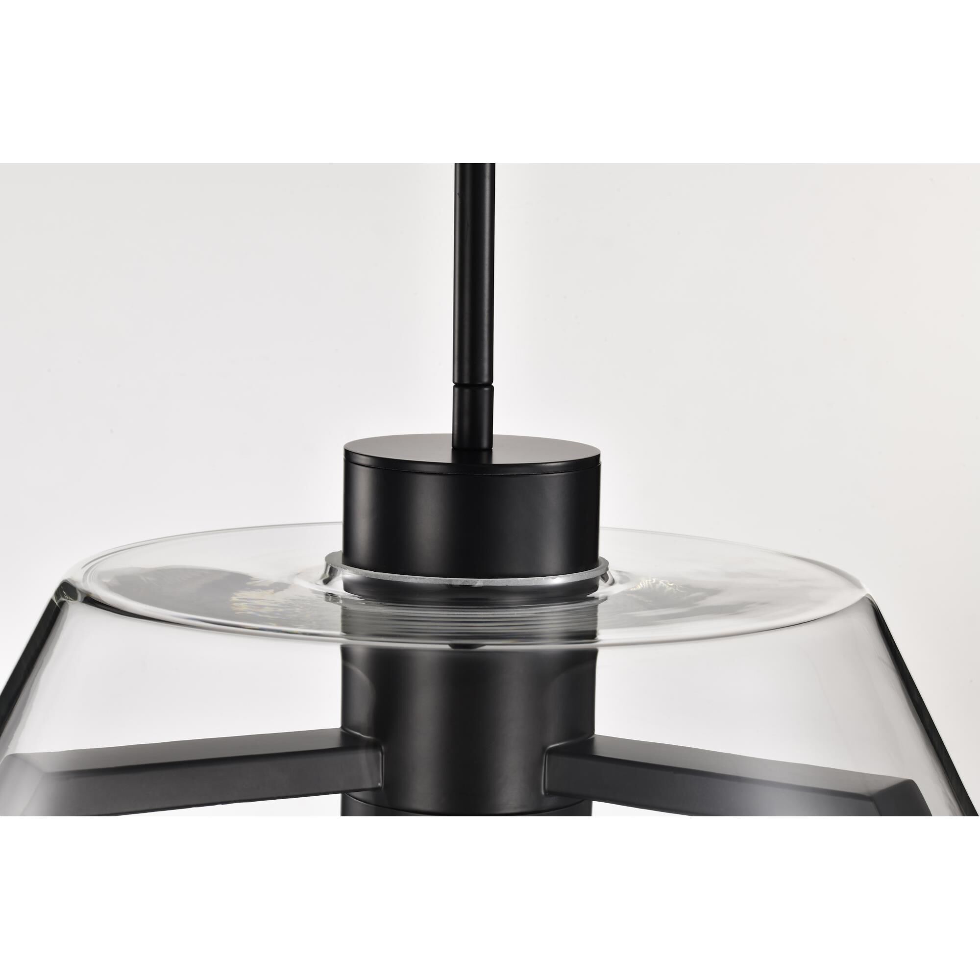 Shown in Matte Black finish and Clear glass