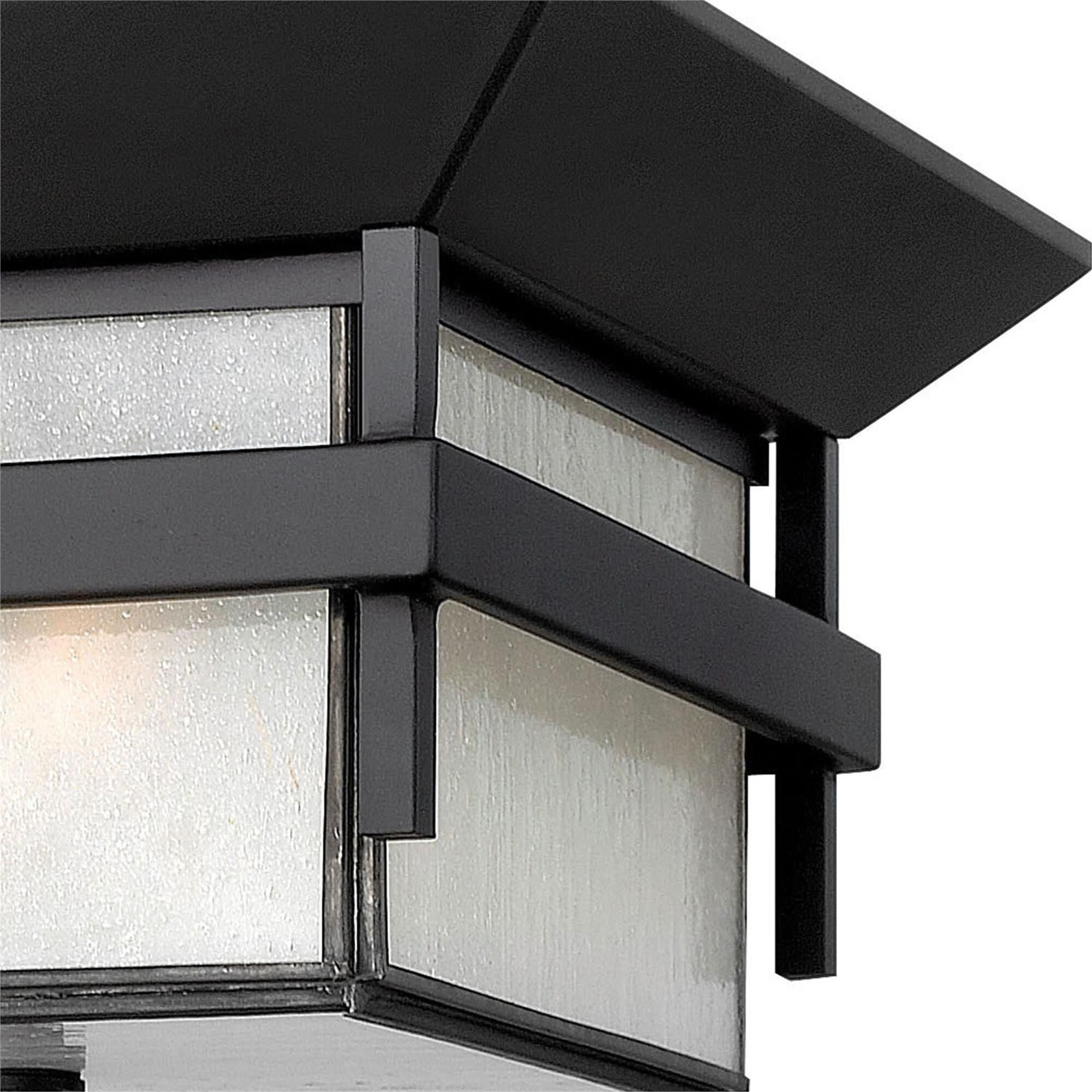 Shown in Satin Black finish and Etched Seedy Bound glass