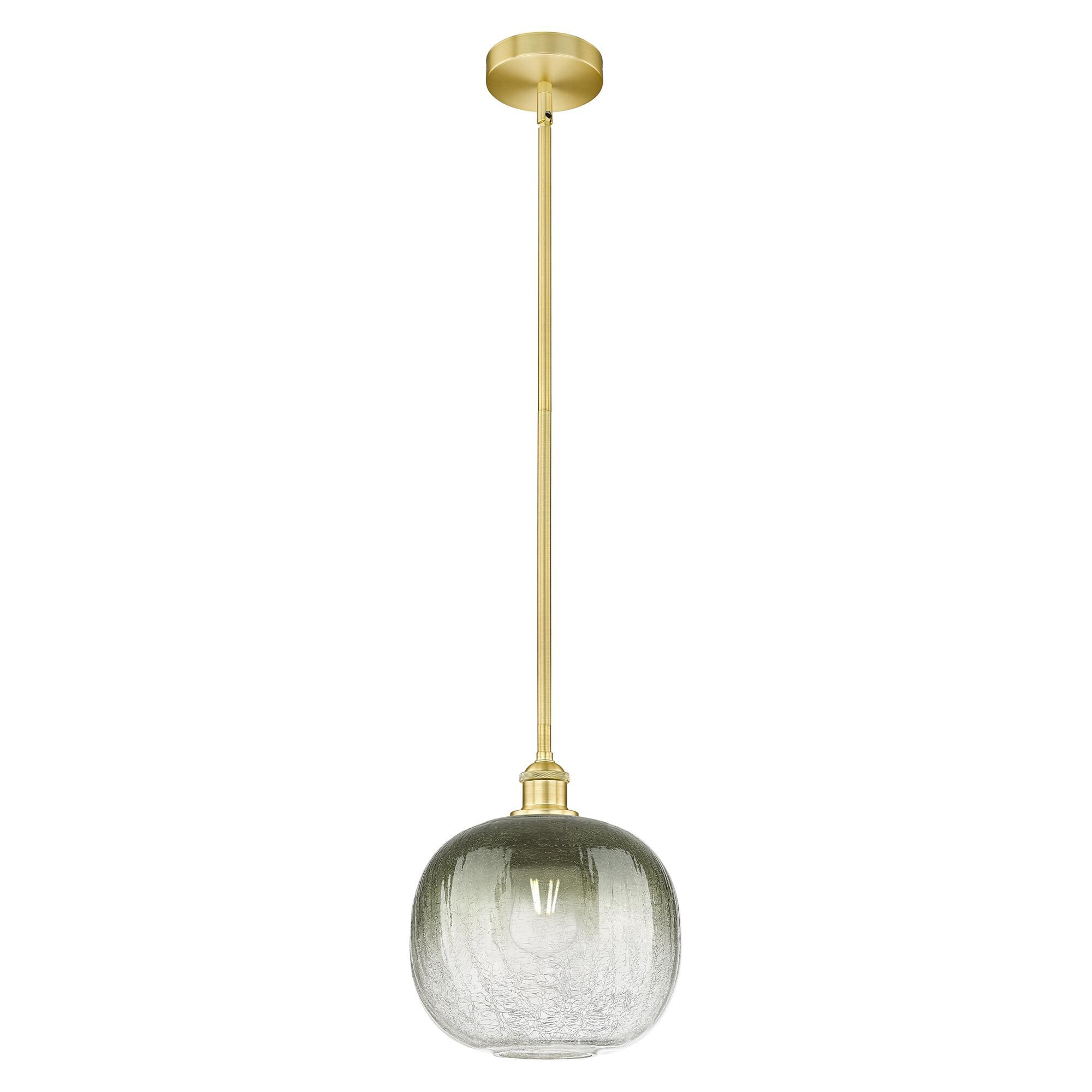 Shown in Satin Gold finish and Slate glass