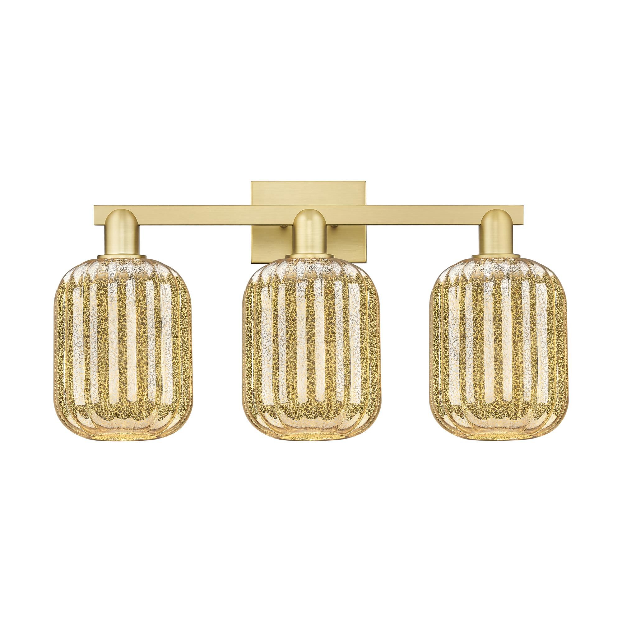 Shown in Satin Gold finish and Mercury glass