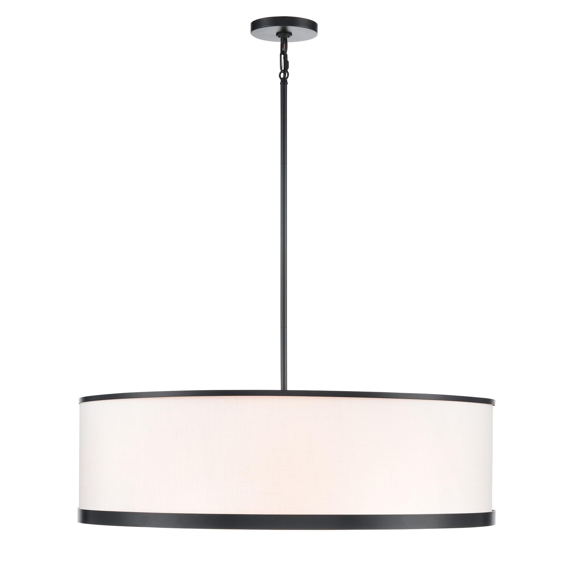 Shown in Black finish and White Fabric shade