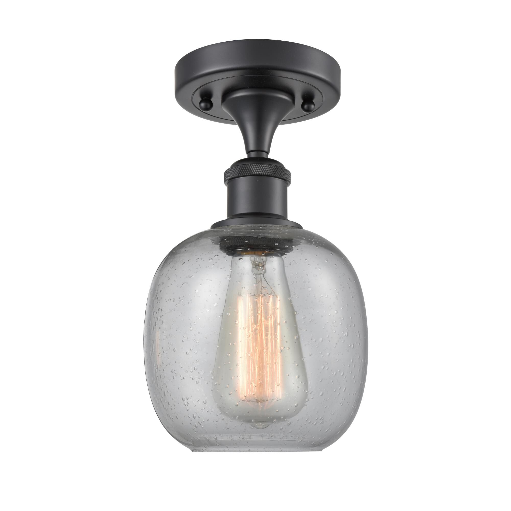 Shown in Matte Black finish and Seedy glass