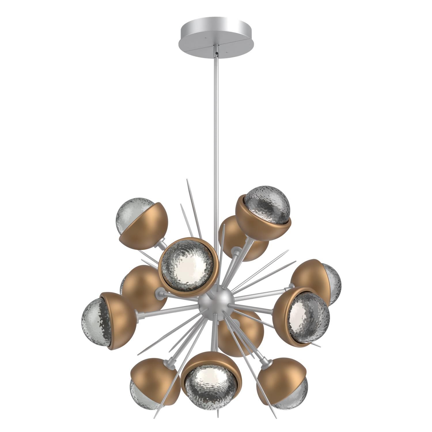 Shown in Classic Silver finish and Smoke glass and Novel Brass accent