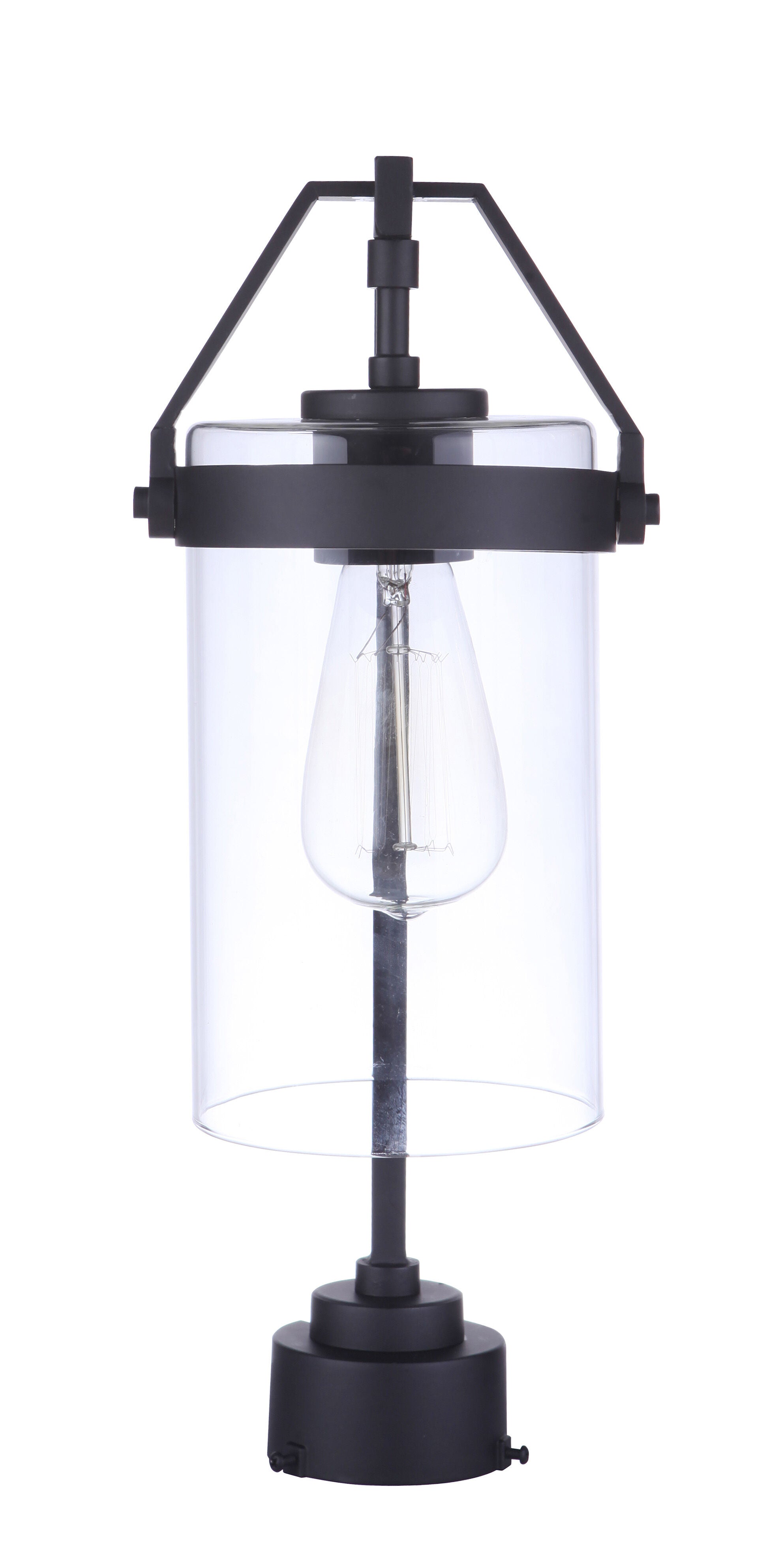 Shown in Midnight finish and Clear glass and Glass shade