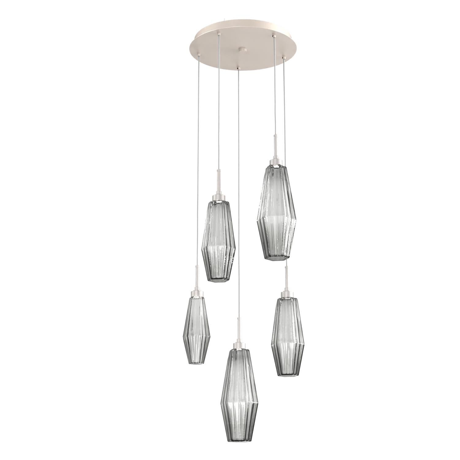 Shown in Metallic Beige Silver finish and Optic Rib Smoke glass