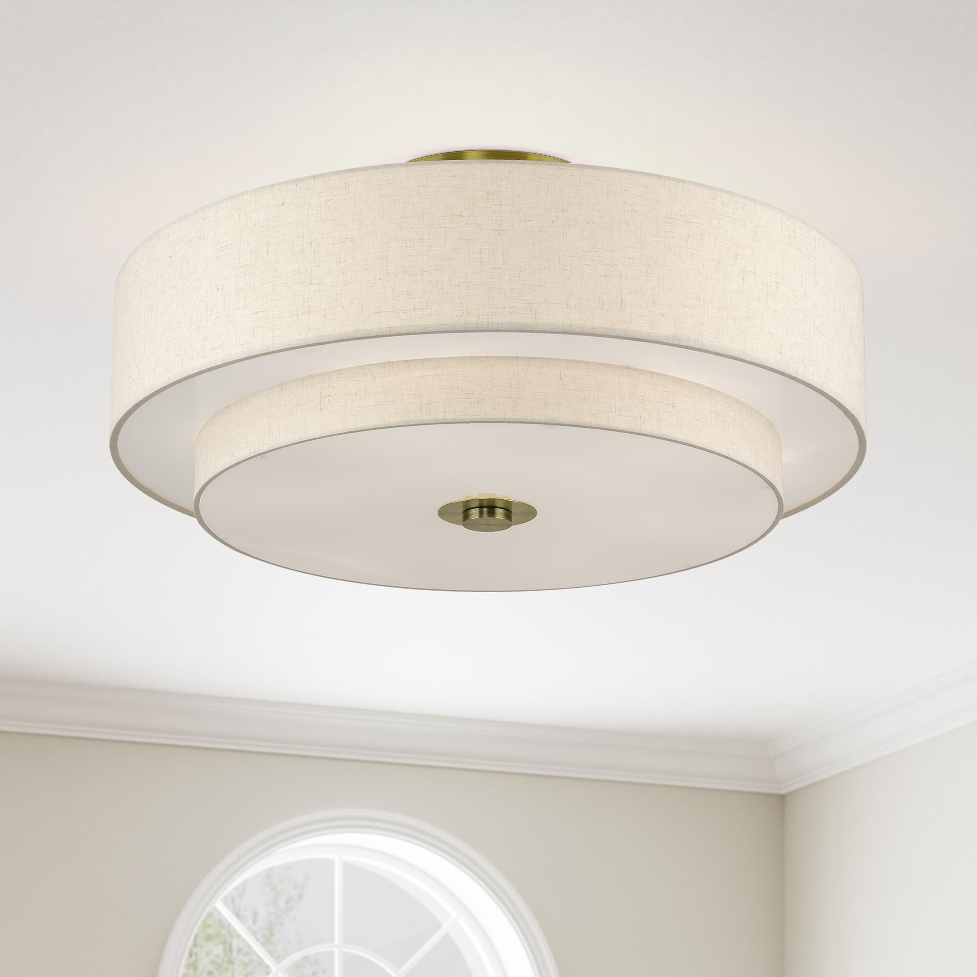 Monroe 30 Inch Semi Flush Mount by Livex Lighting