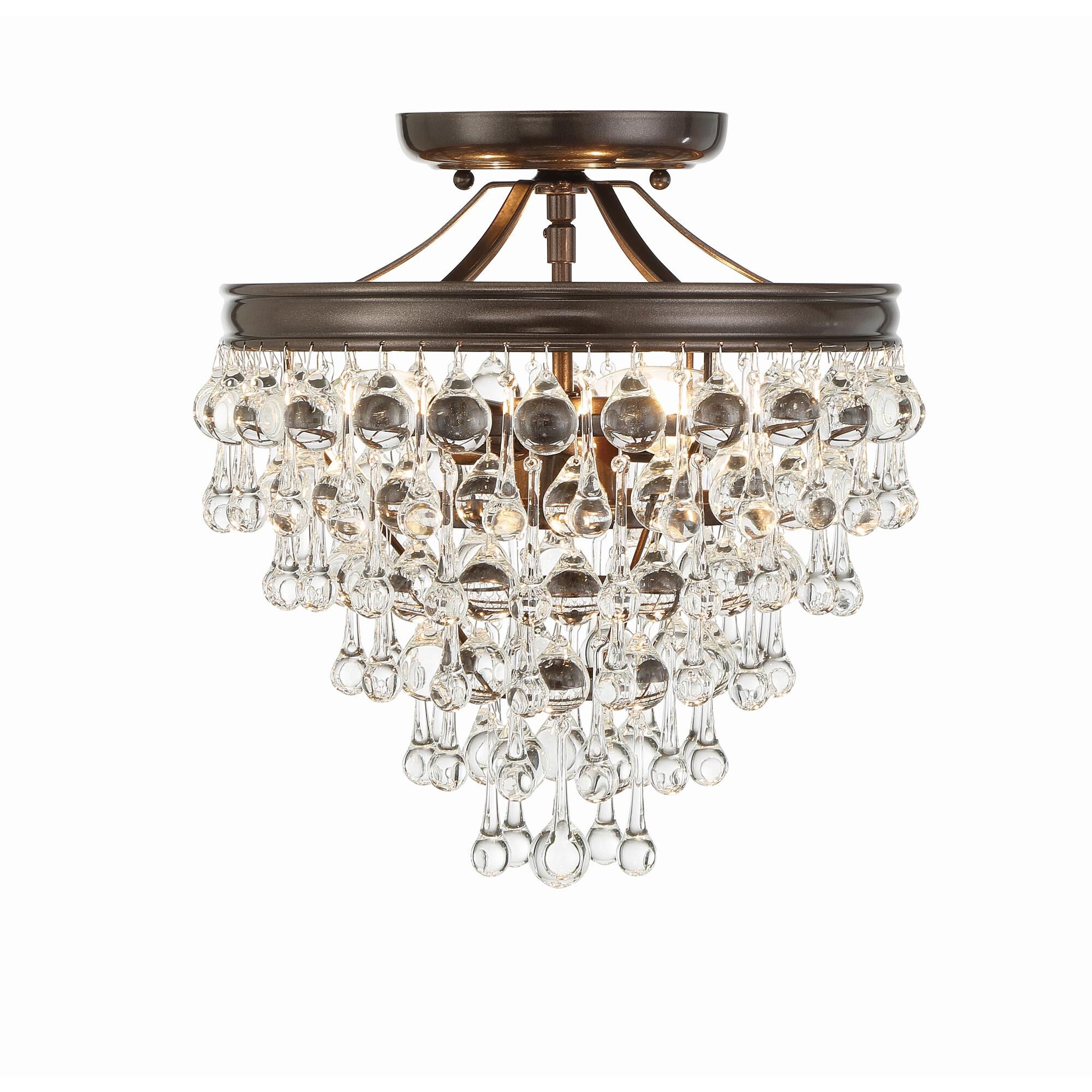 Shown in Vibrant Bronze finish and Clear Glass Drops crystal
