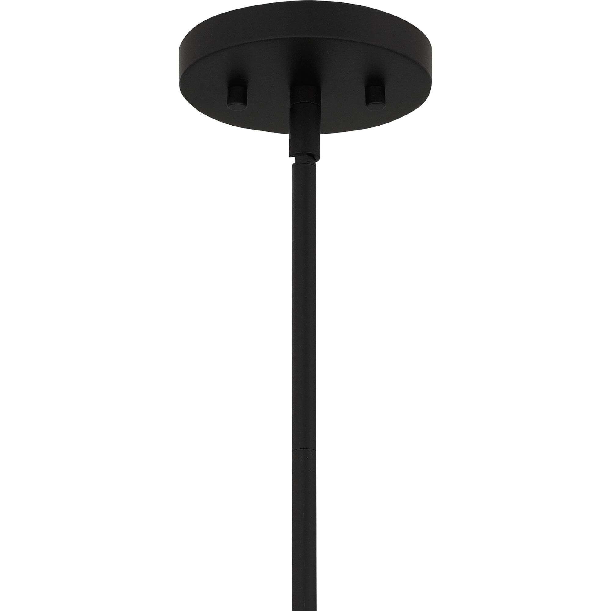 Shown in Matte Black finish and Clear Glass With Sandblasted Glass Inside shade