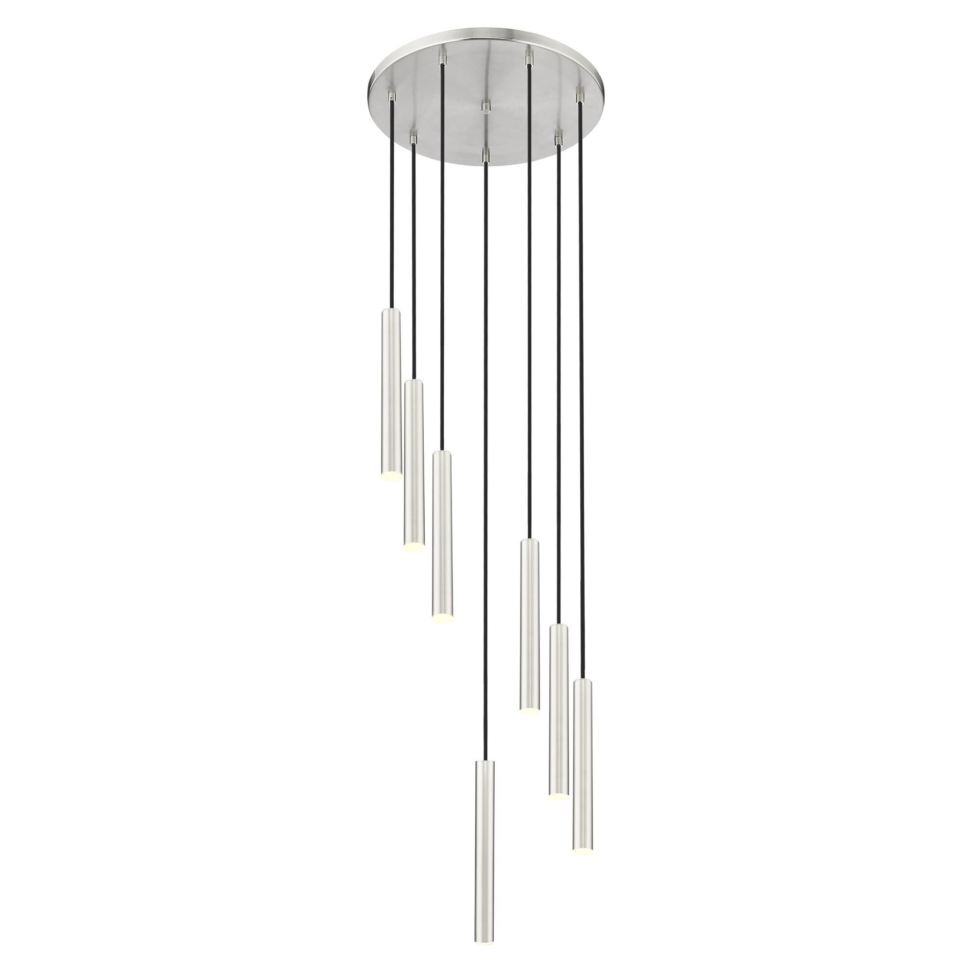 Shown in Brushed Nickel finish and Brushed Nickel glass and Brushed Nickel shade