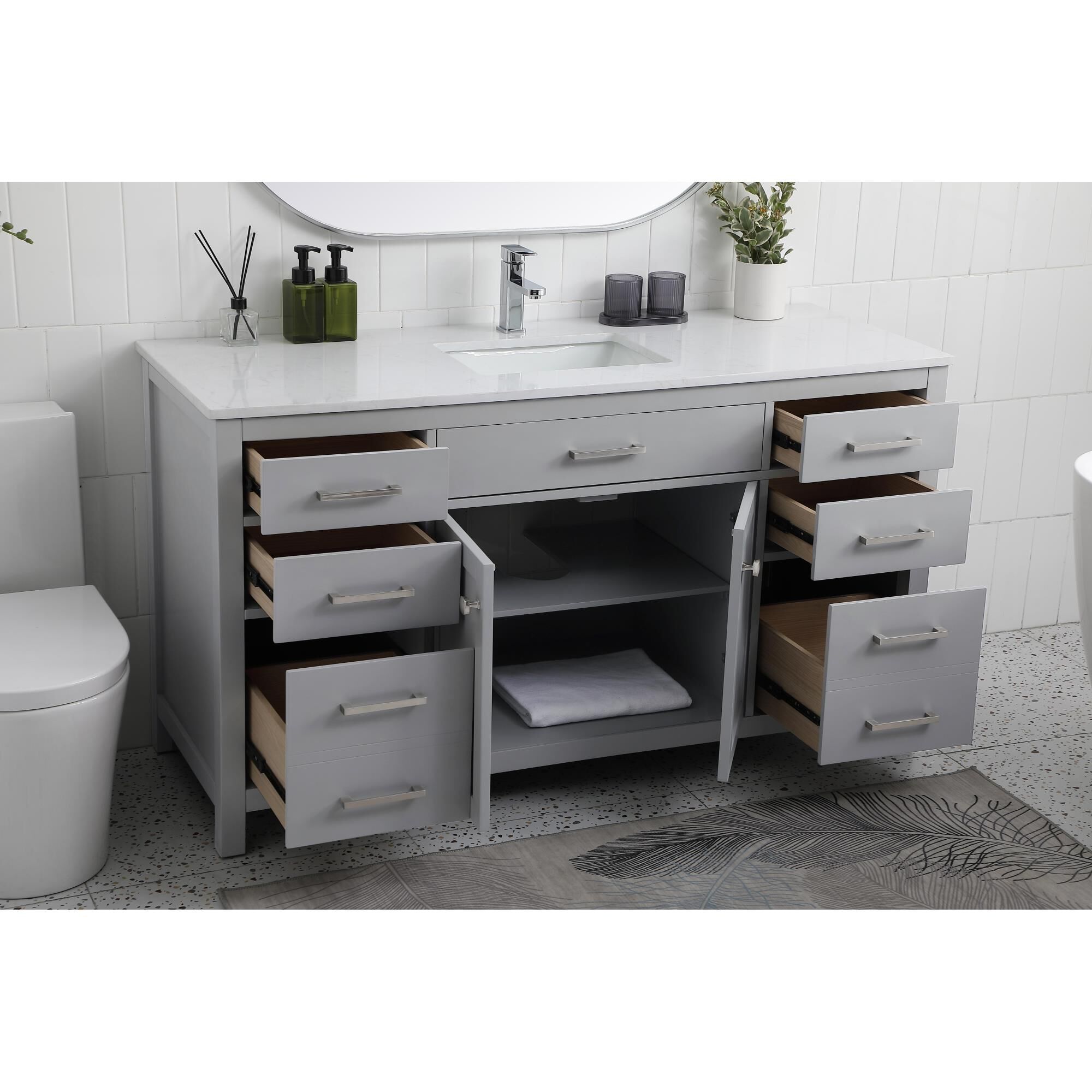 Lewis 60 Inch Bath Vanity by Elegant Decor