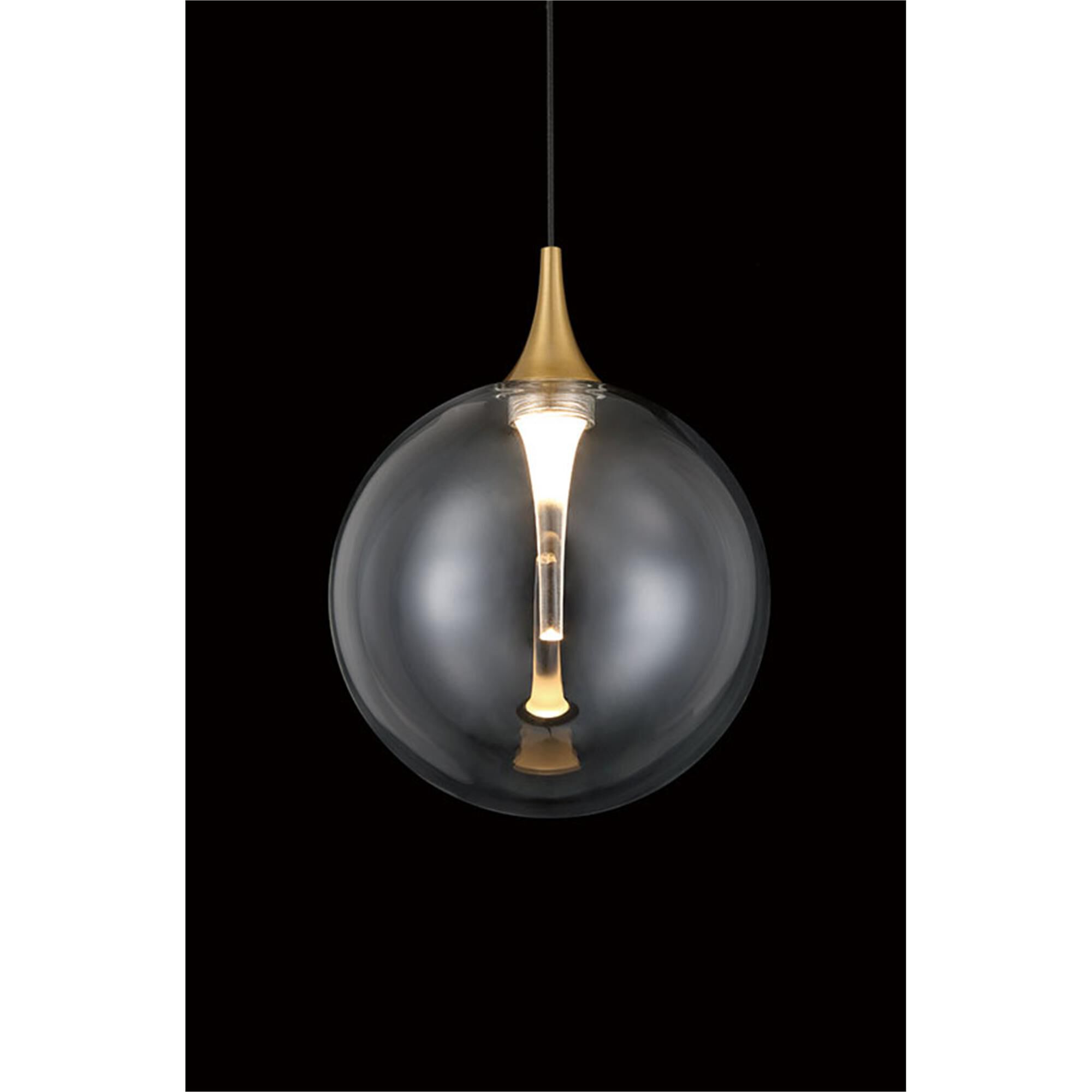 Shown in Gold finish and Clear glass
