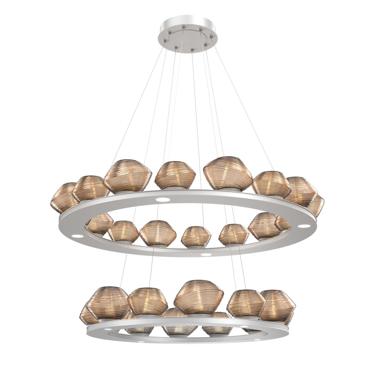 Shown in Beige Silver finish and Bronze Blown glass
