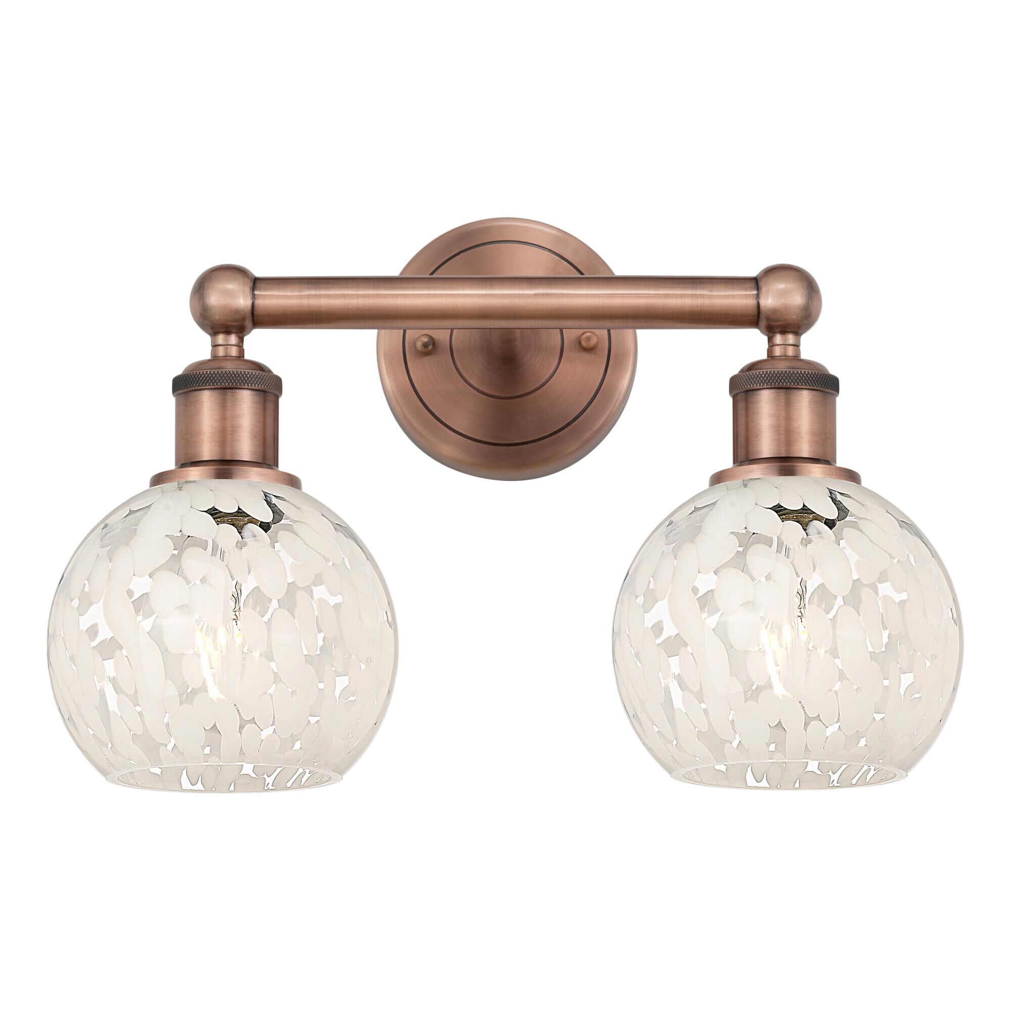 Shown in Antique Copper finish and White Mouchette glass