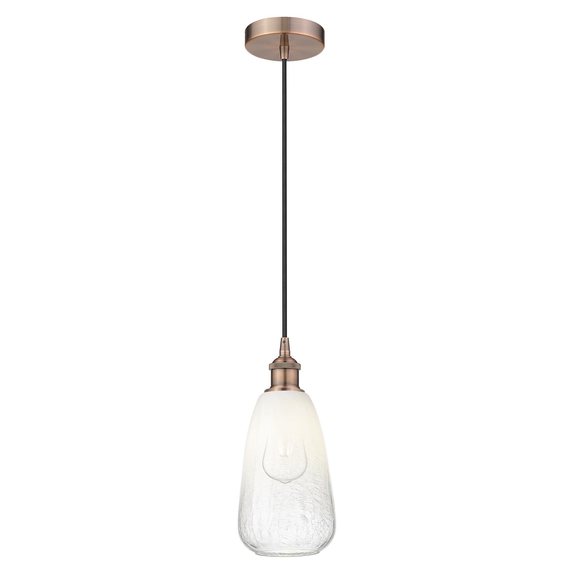 Shown in Antique Copper finish and Opal glass
