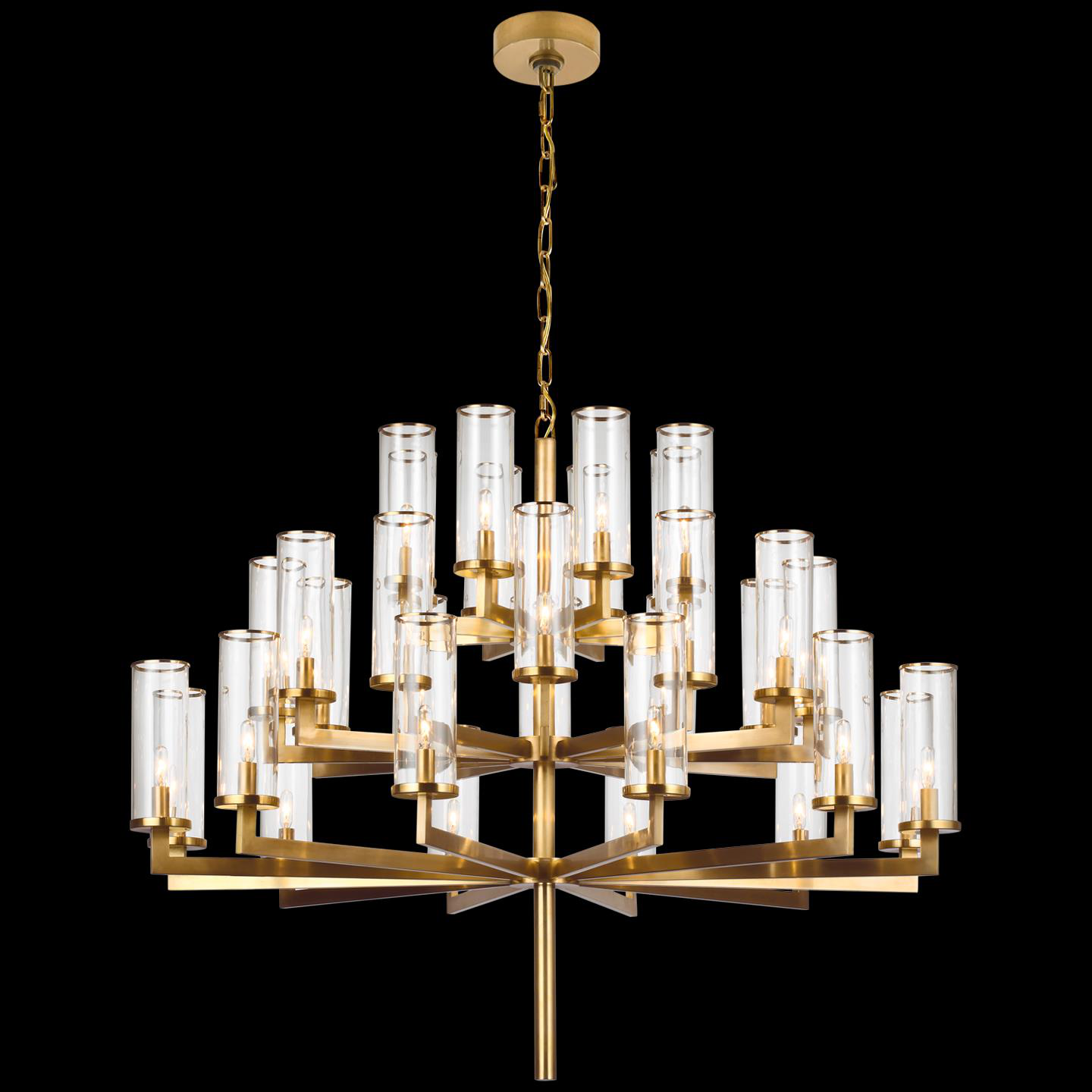 Shown in Antique-Burnished Brass finish and Clear glass