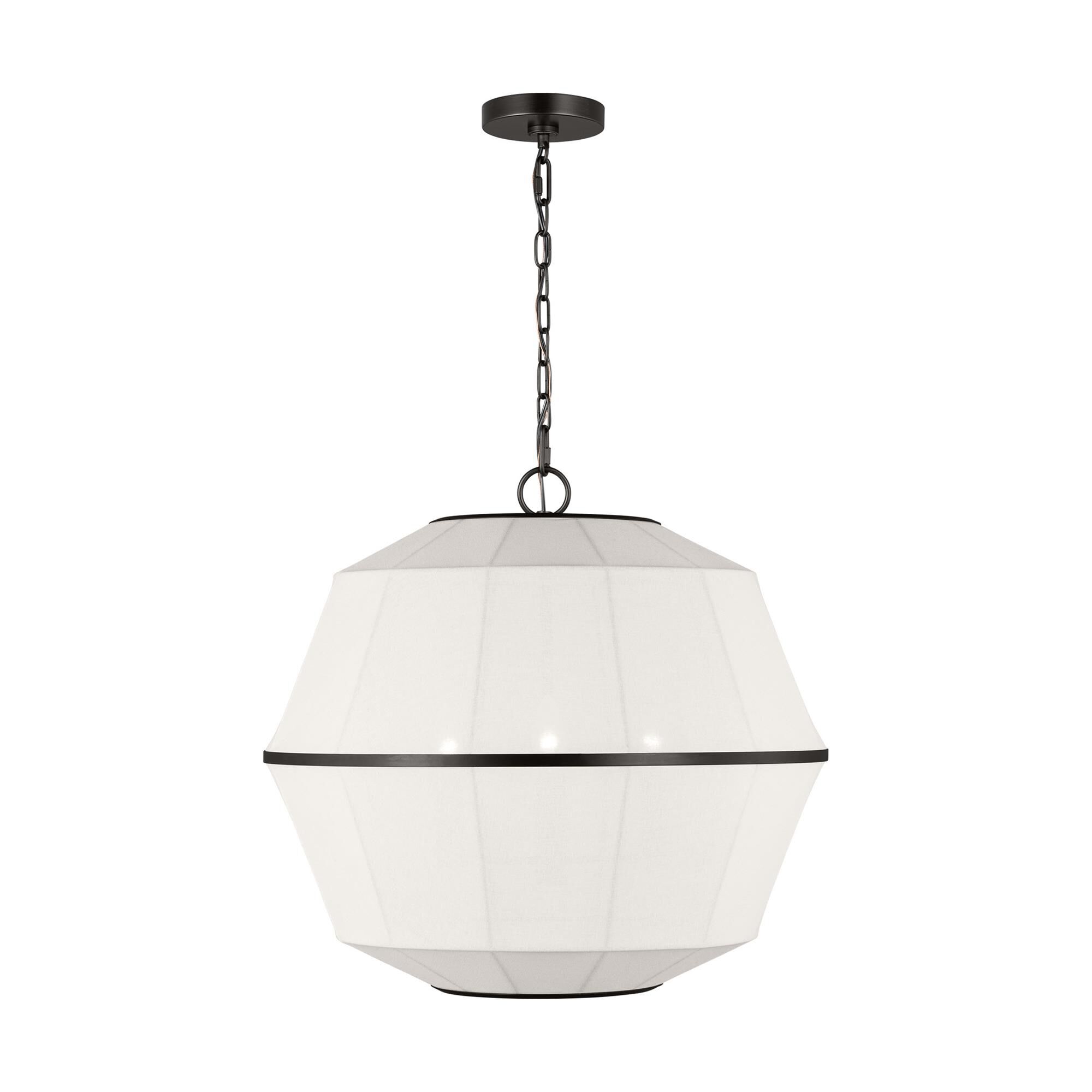 Shown in Aged Iron finish and White Linen shade