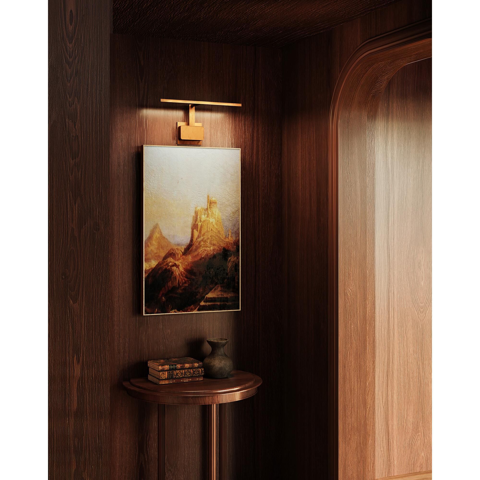 Shown in Vintage Brass finish and White Acrylic Diffuser glass