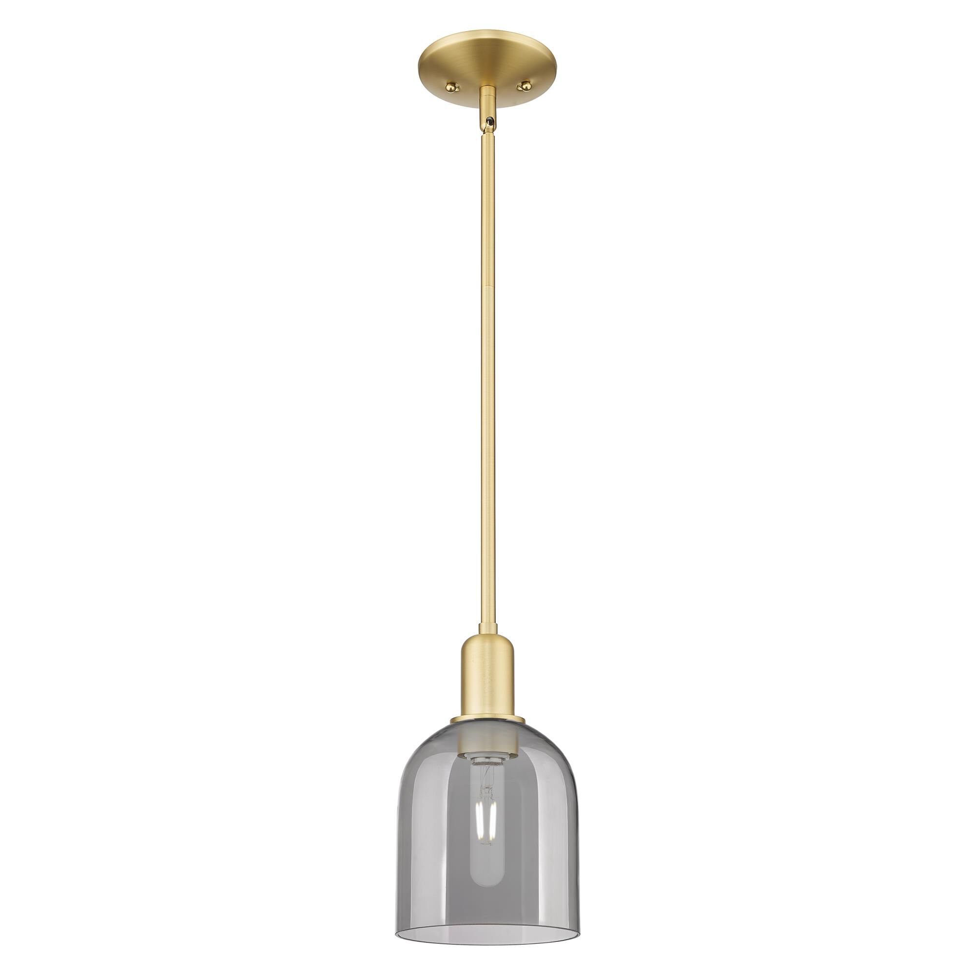 Shown in Satin Gold finish and Light Smoke glass