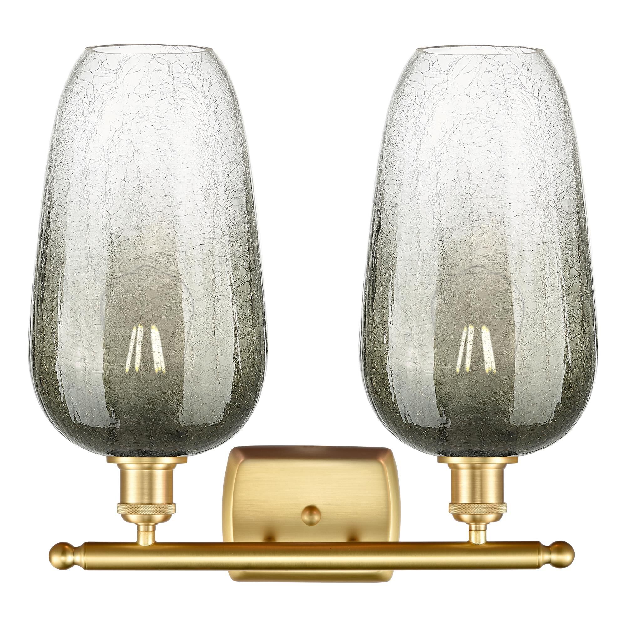 Shown in Satin Gold finish and Slate glass