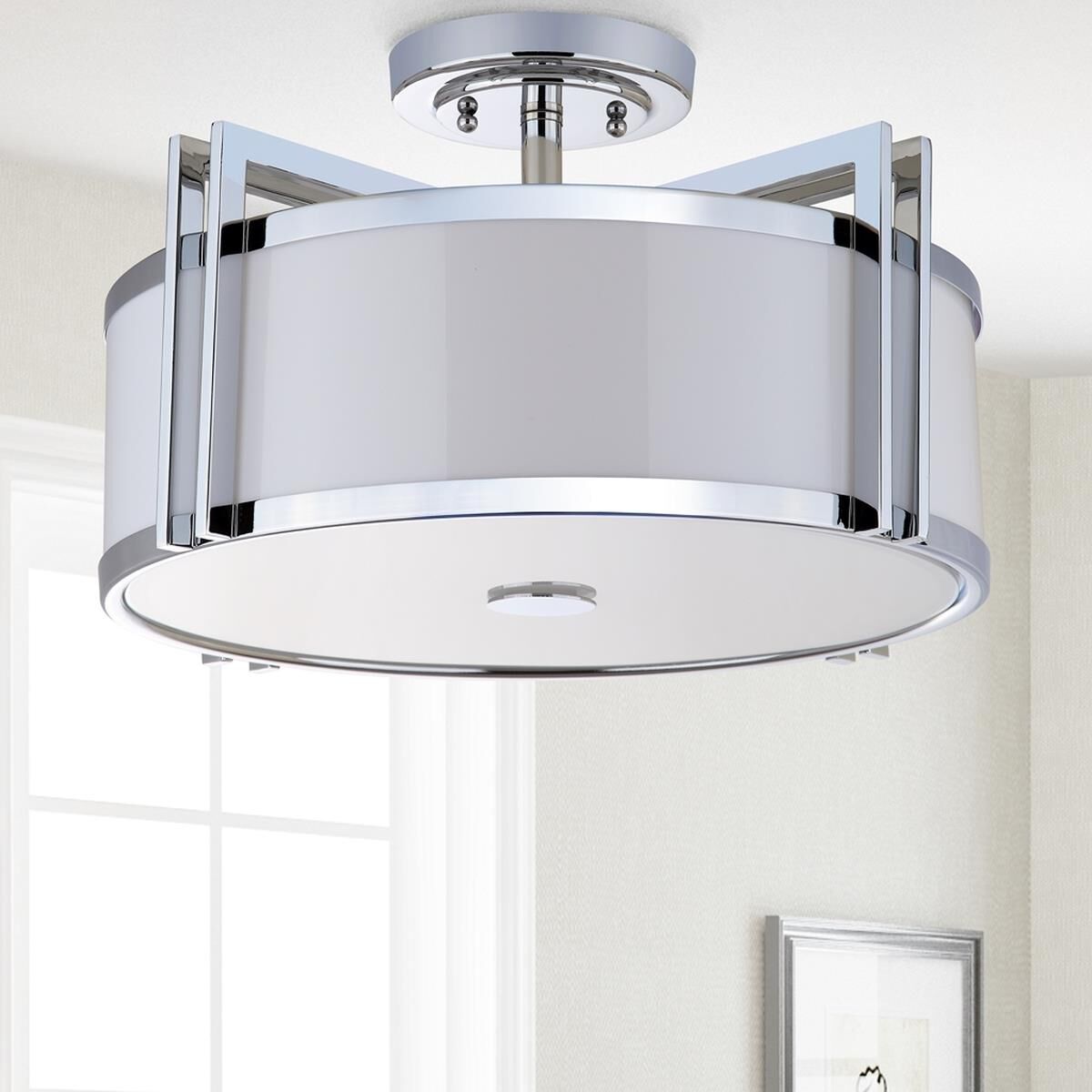 Dark Semi 17 Inch 3 Light LED Semi Flush Mount by Safavieh
