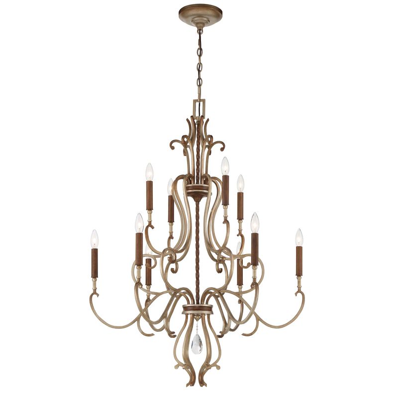 Magnolia Manor 32 Inch 10 Light Chandelier by Metropolitan Lighting