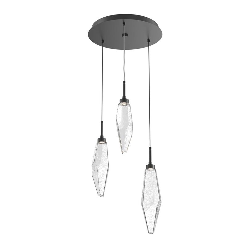 Rock Crystal 17 Inch 3 Light Multi Light Pendant by Hammerton Studio