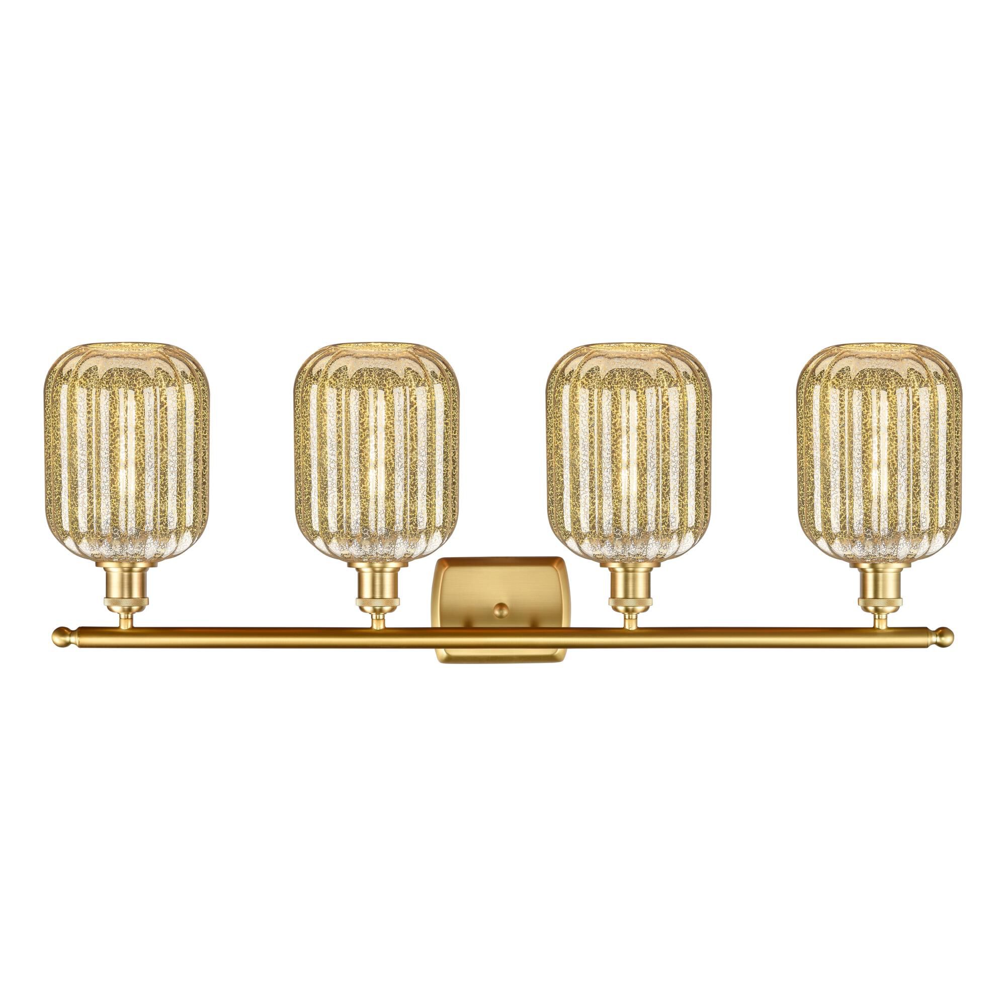 Shown in Satin Gold finish and Mercury glass