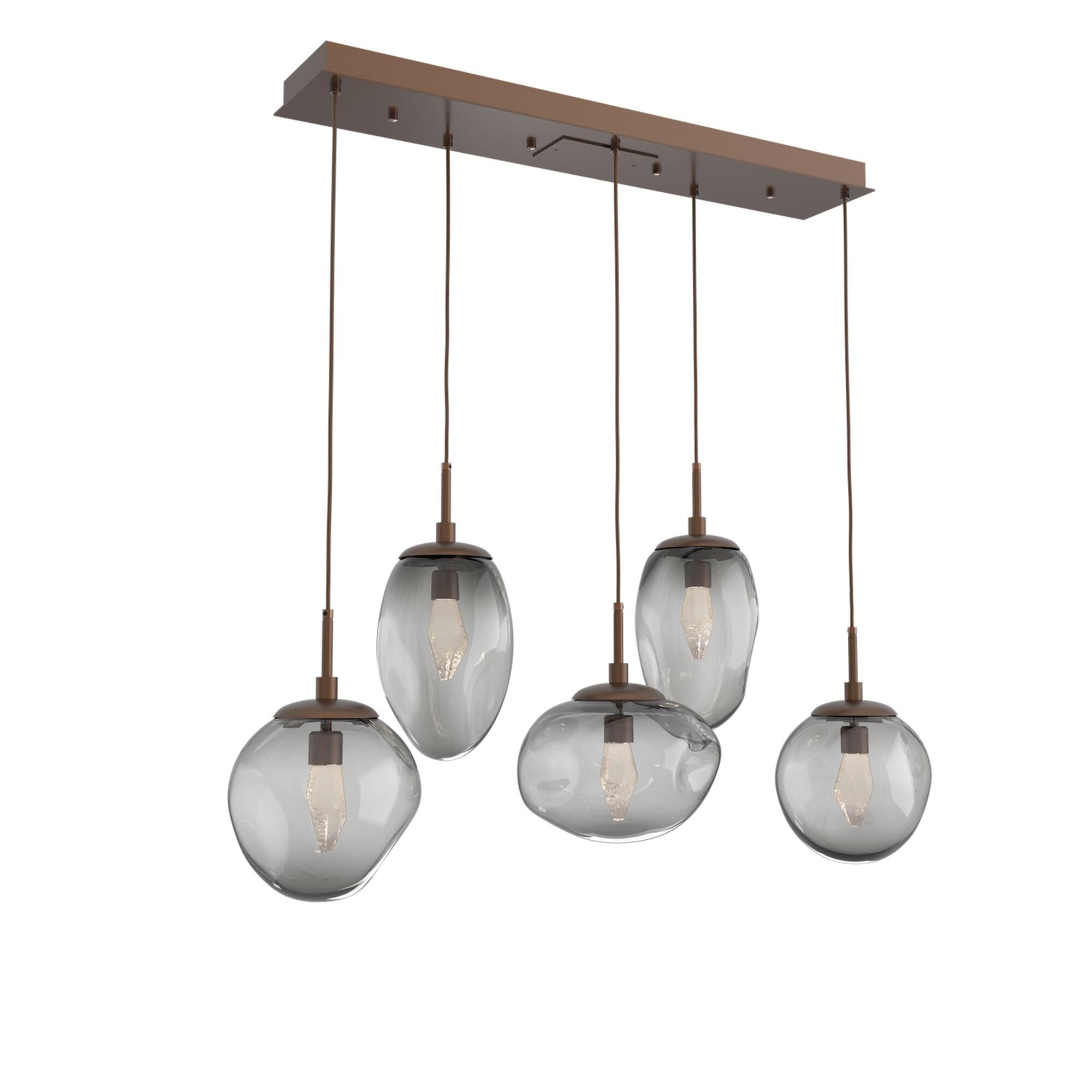 Shown in Burnished Bronze finish and Geo Inner And Smoke Outer glass