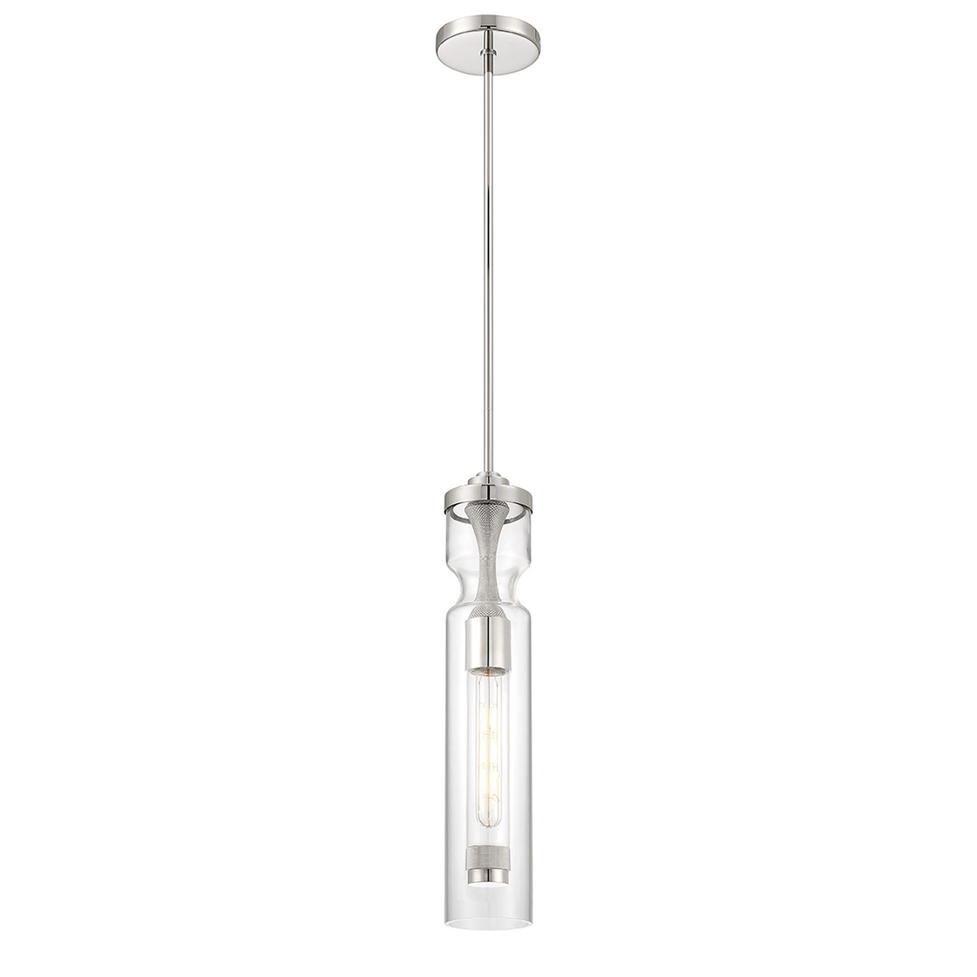Shown in Nickel finish and Clear glass