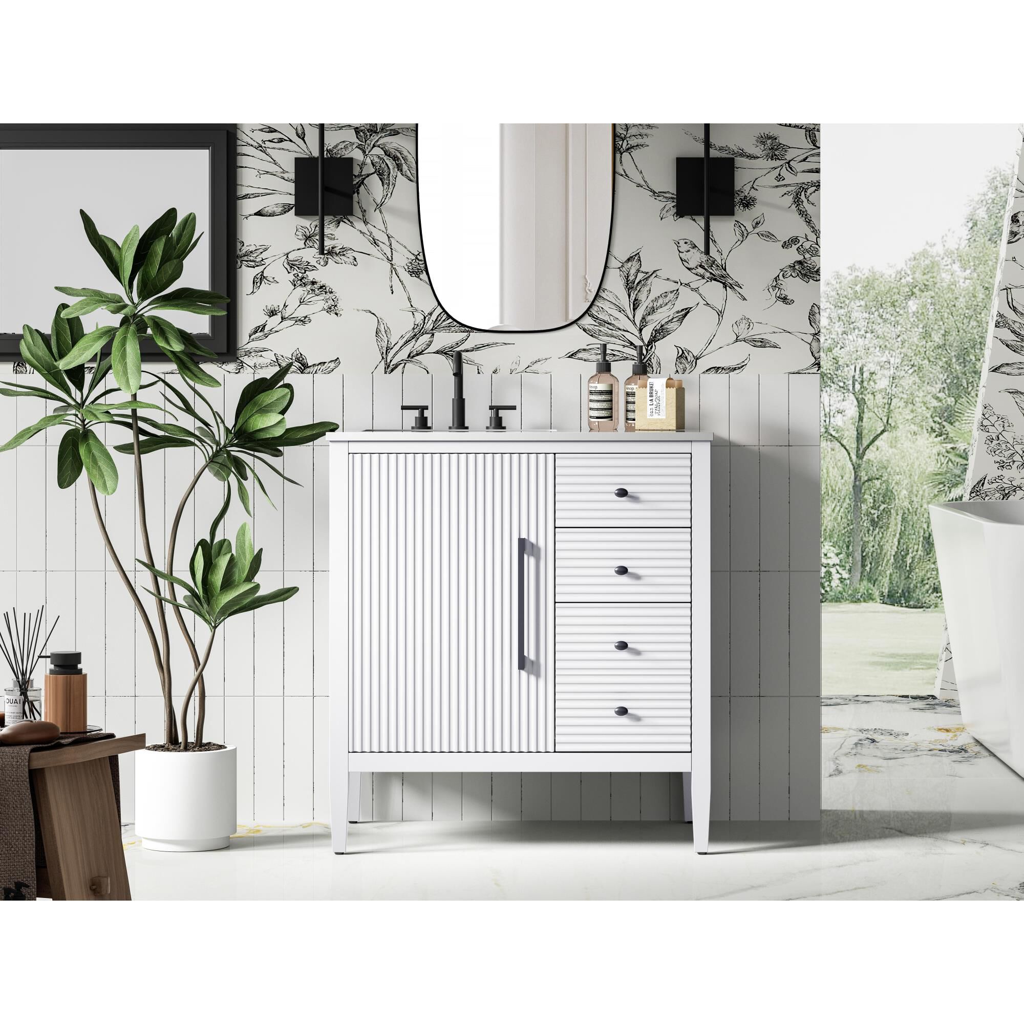 Shown in White finish