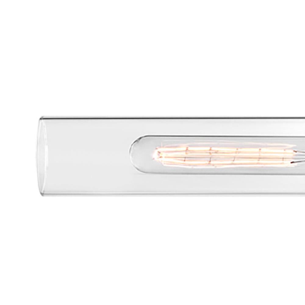 Shown in Chrome finish and Clear glass