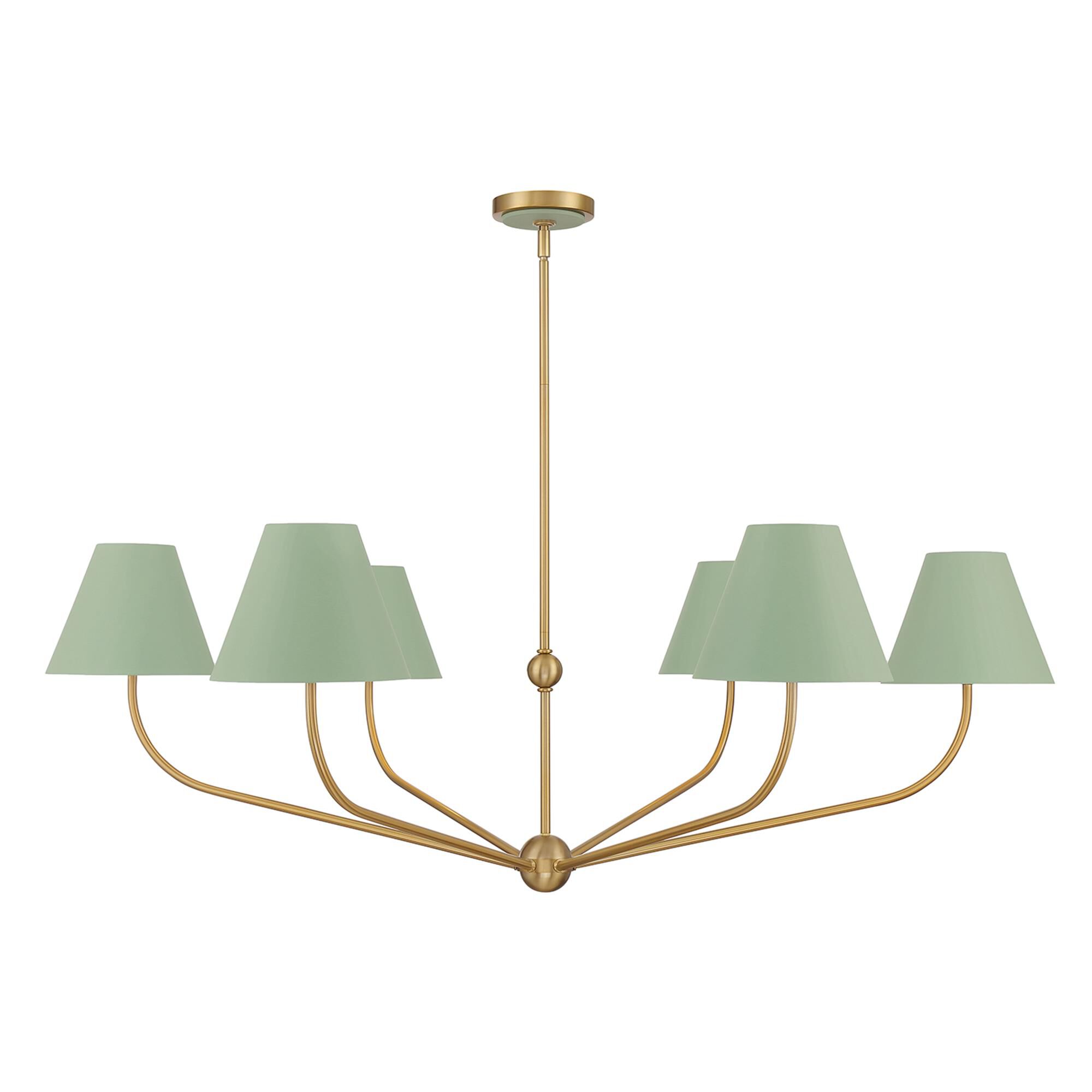 Shown in Vibrant Gold and Green finish and Steel shade