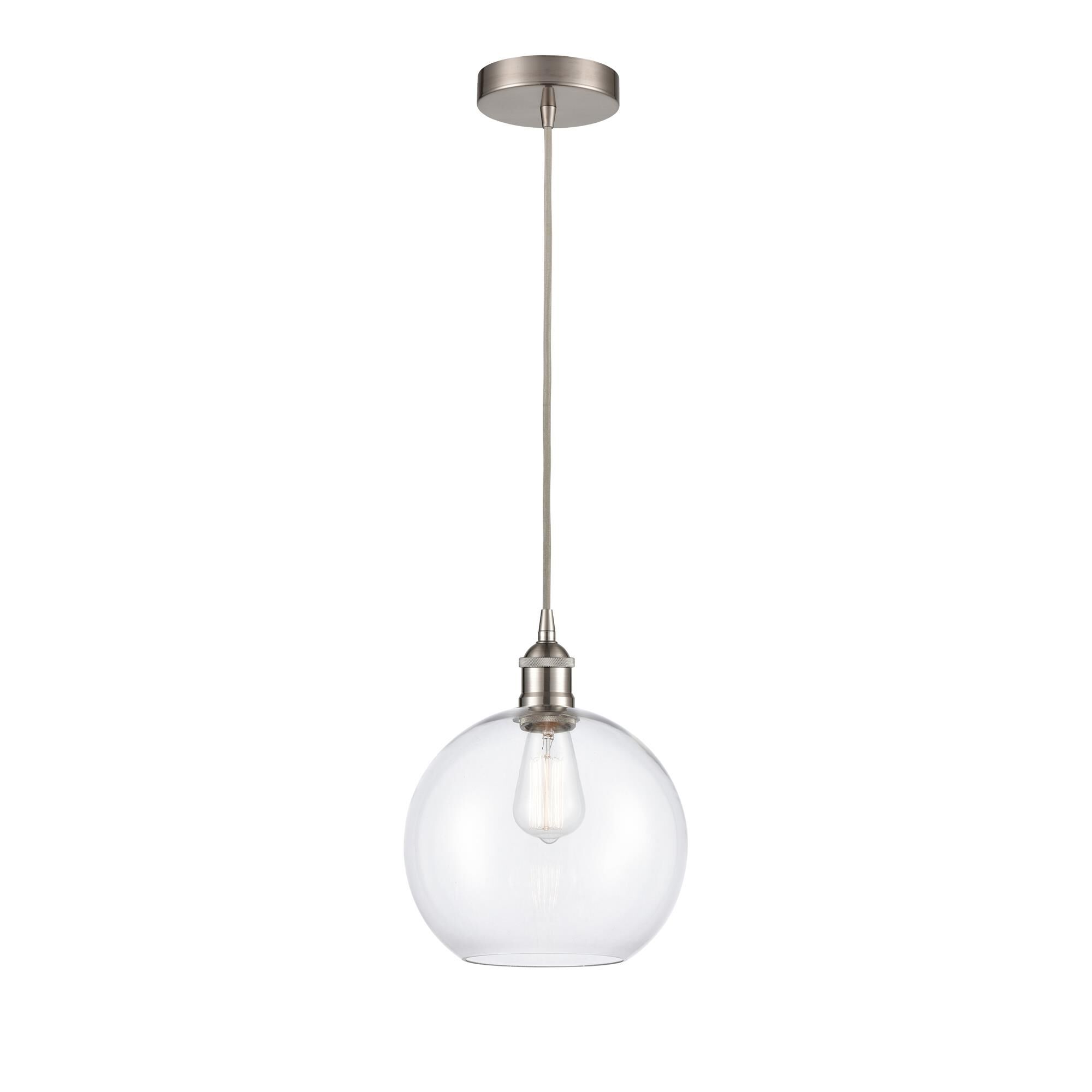 Shown in Brushed Satin Nickel finish and Clear Large Athens glass