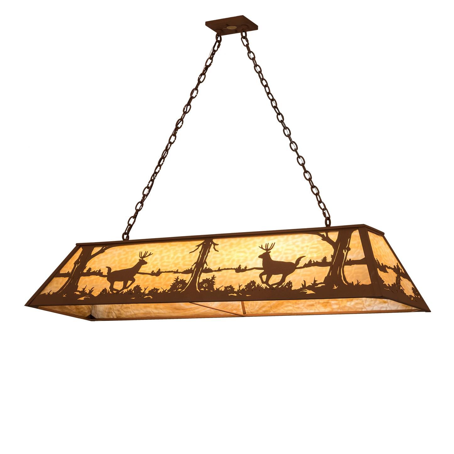 Deer At Lake 60 Inch 9 Light Linear Suspension Light by Meyda Lighting