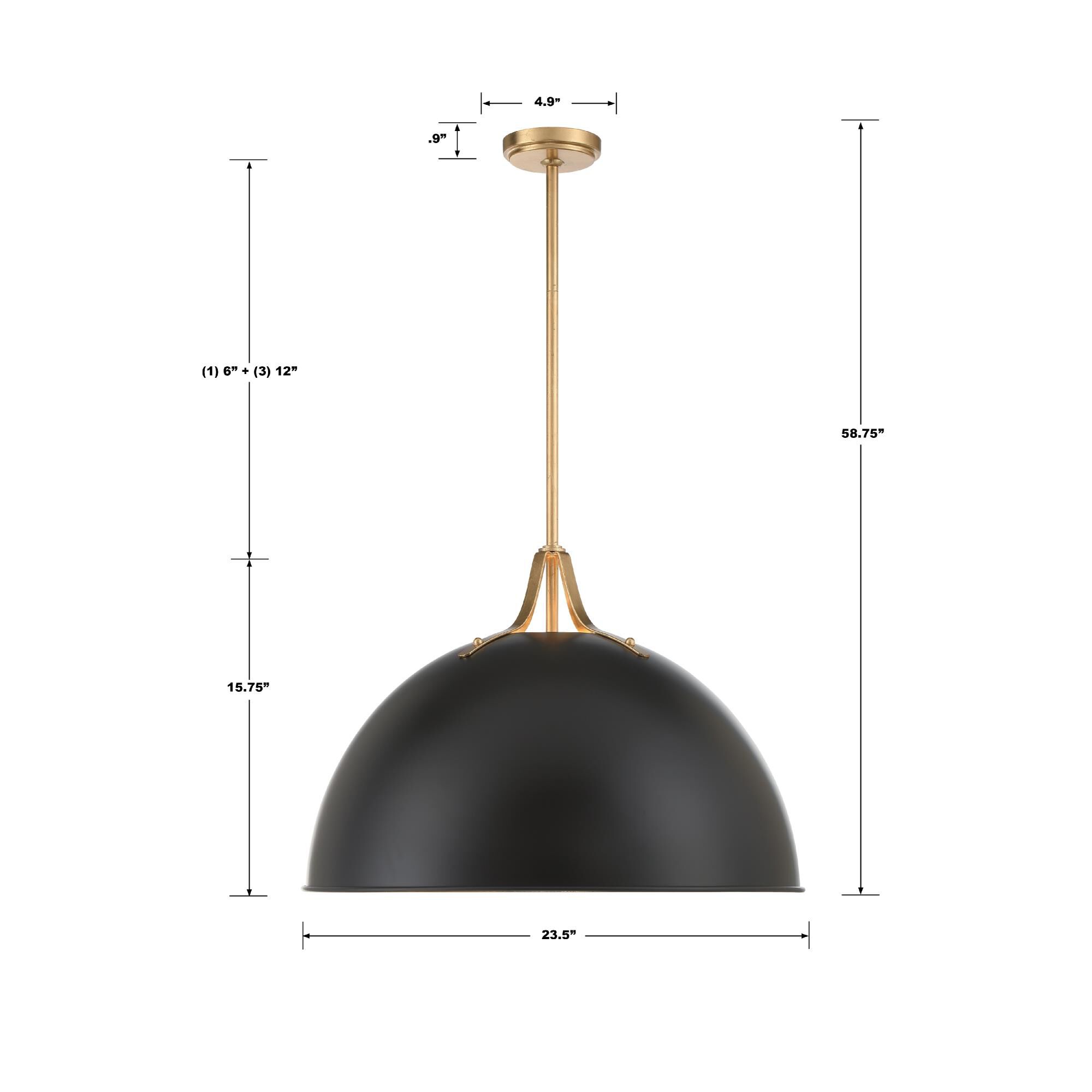 Shown in Matte Black + Antique Gold finish