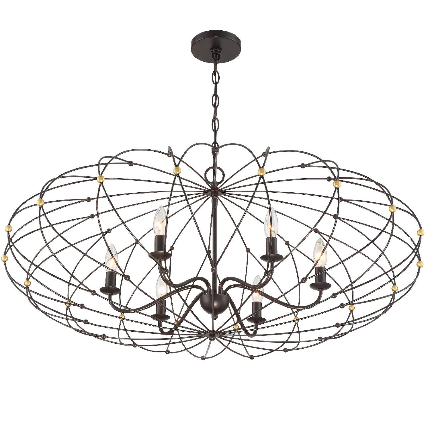 Zucca 38 Inch 6 Light Chandelier by Crystorama