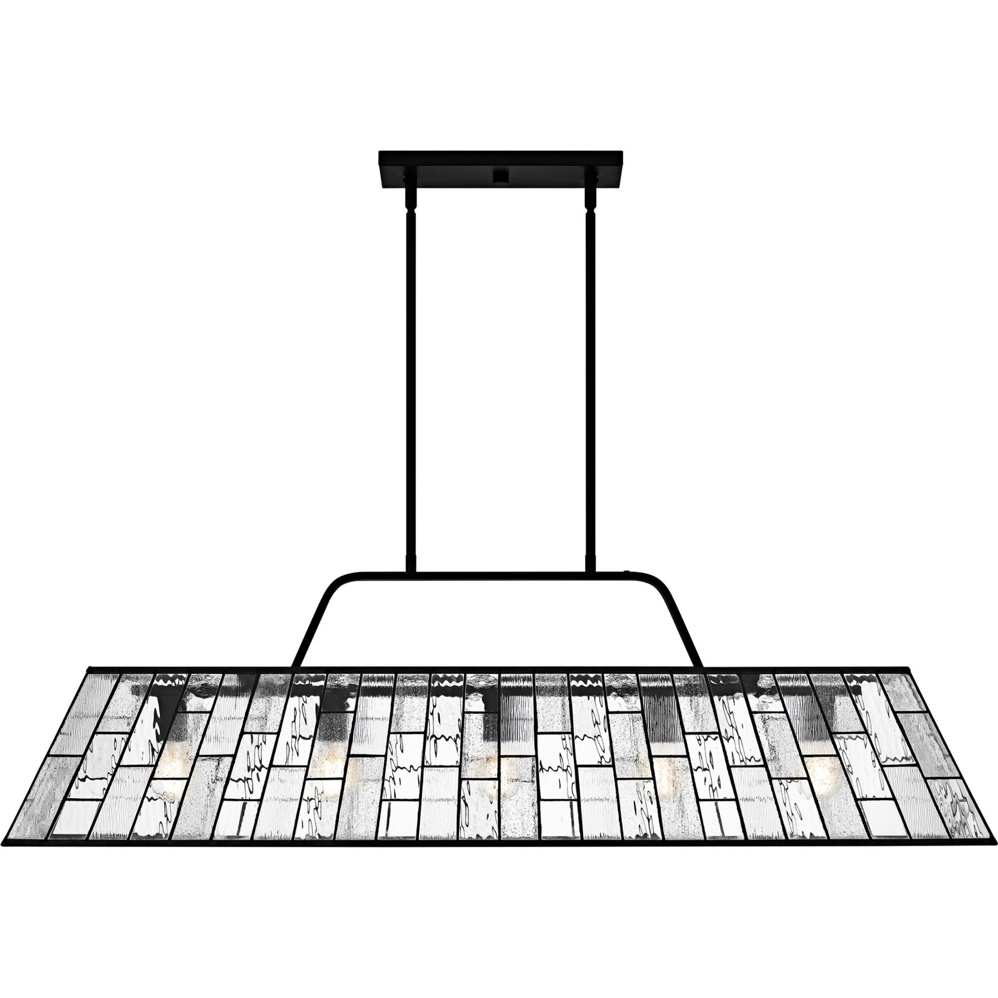 Shown in Matte Black finish and Multitextured Art Glass shade