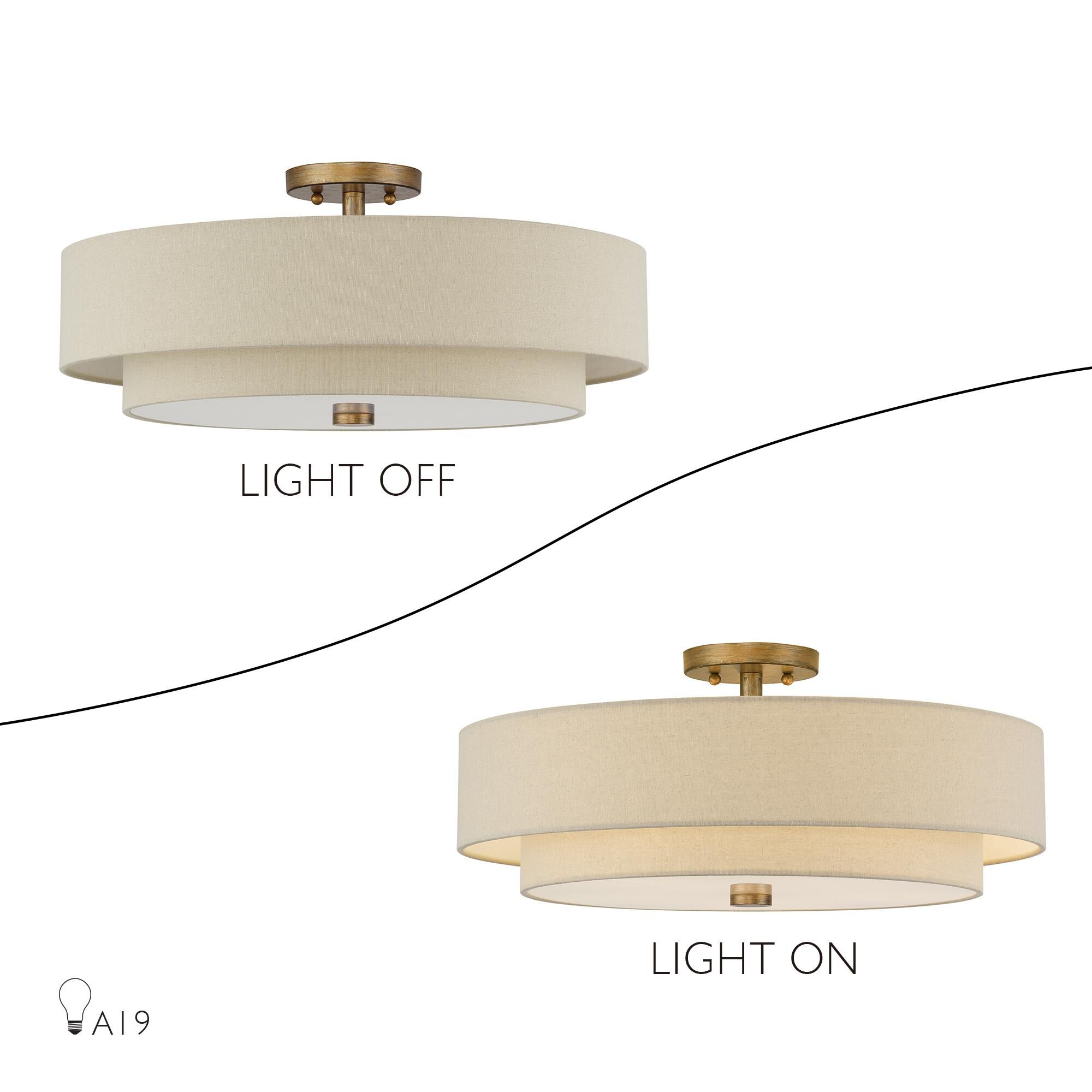 Bellingham 22 Inch Semi Flush Mount by Livex Lighting