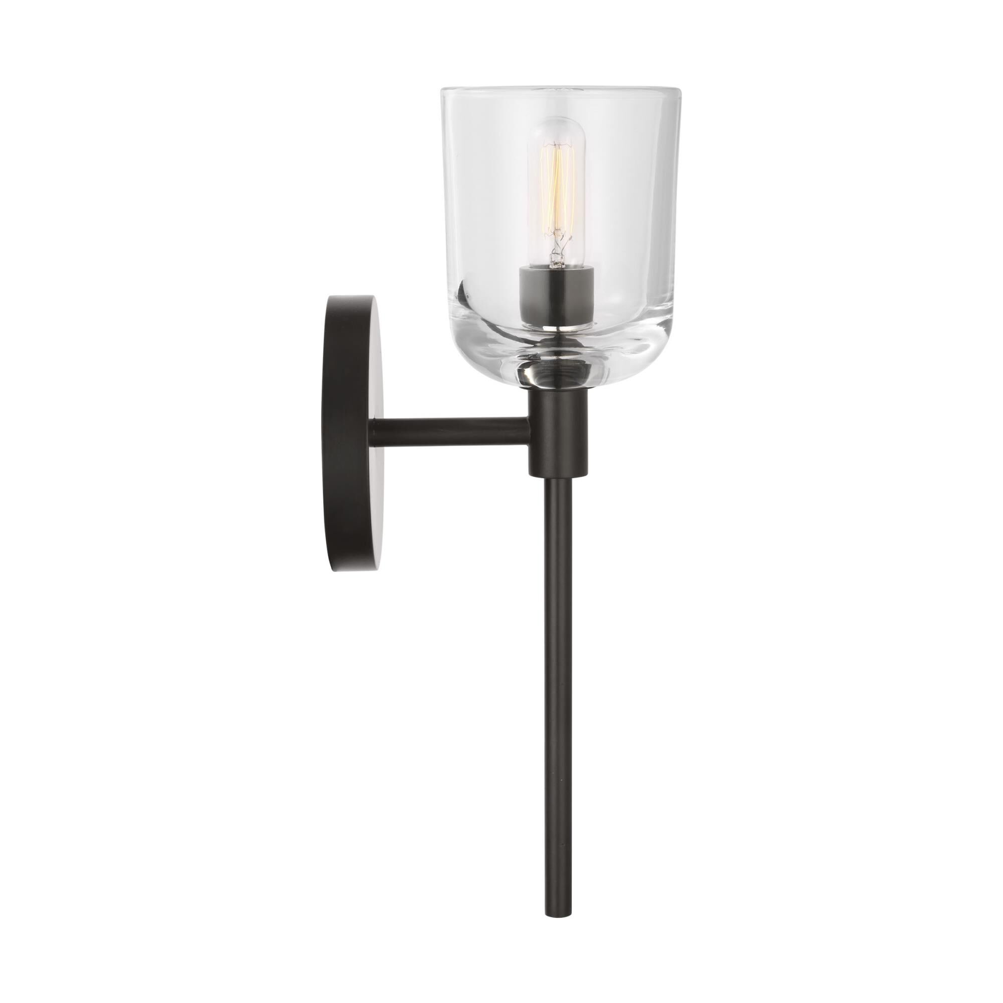 Shown in Aged Iron finish and Clear glass