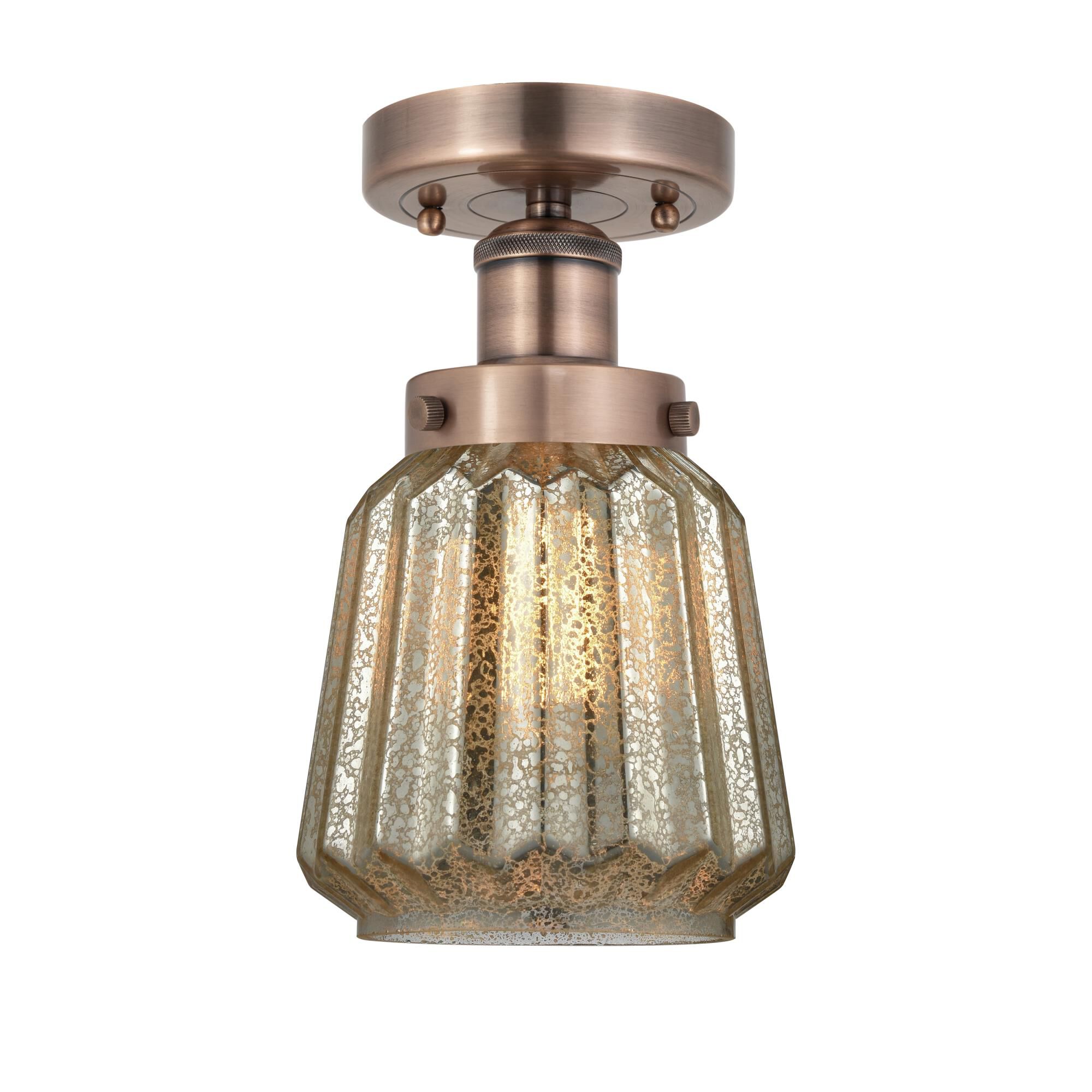 Shown in Antique Copper finish and Mercury glass