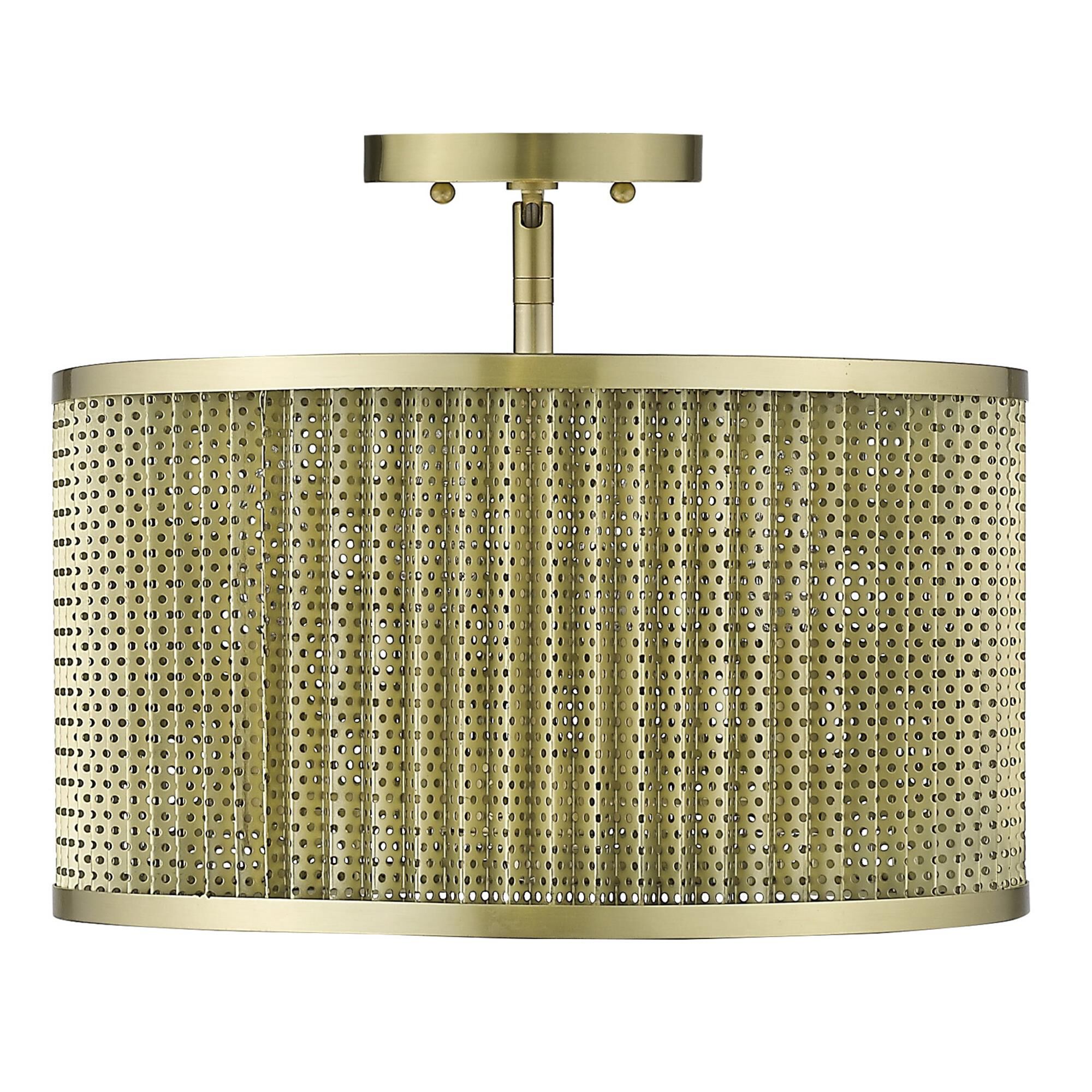 Shown in Gold finish and Gold glass and Gold Metal Drum Shaped s shade