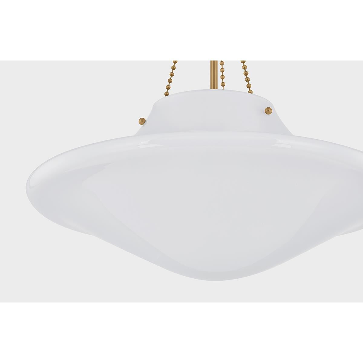 Shown in Patina Brass finish and Opal Glossy glass