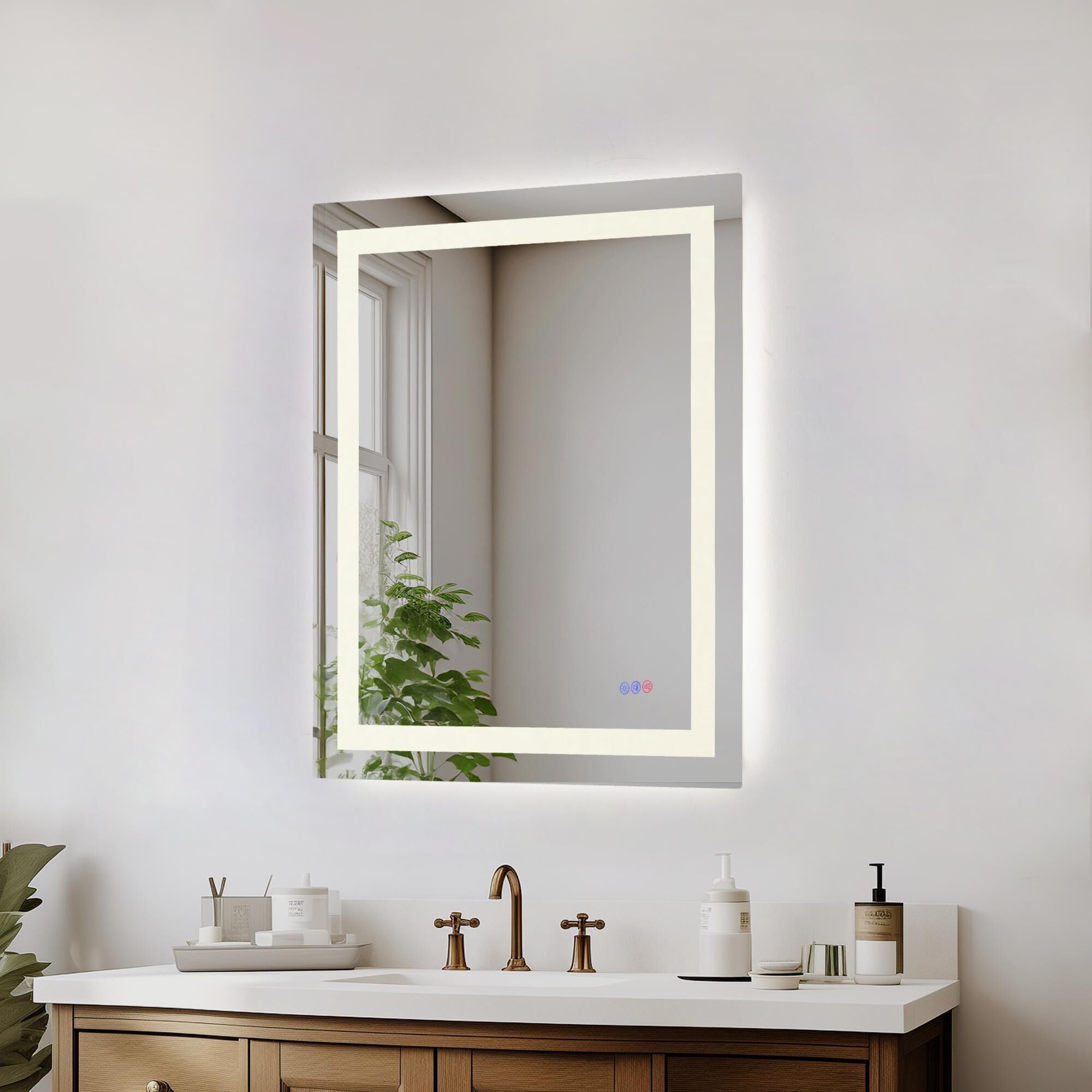 Riven 36 Inch LED Lighted Mirror by Elegant Dcor