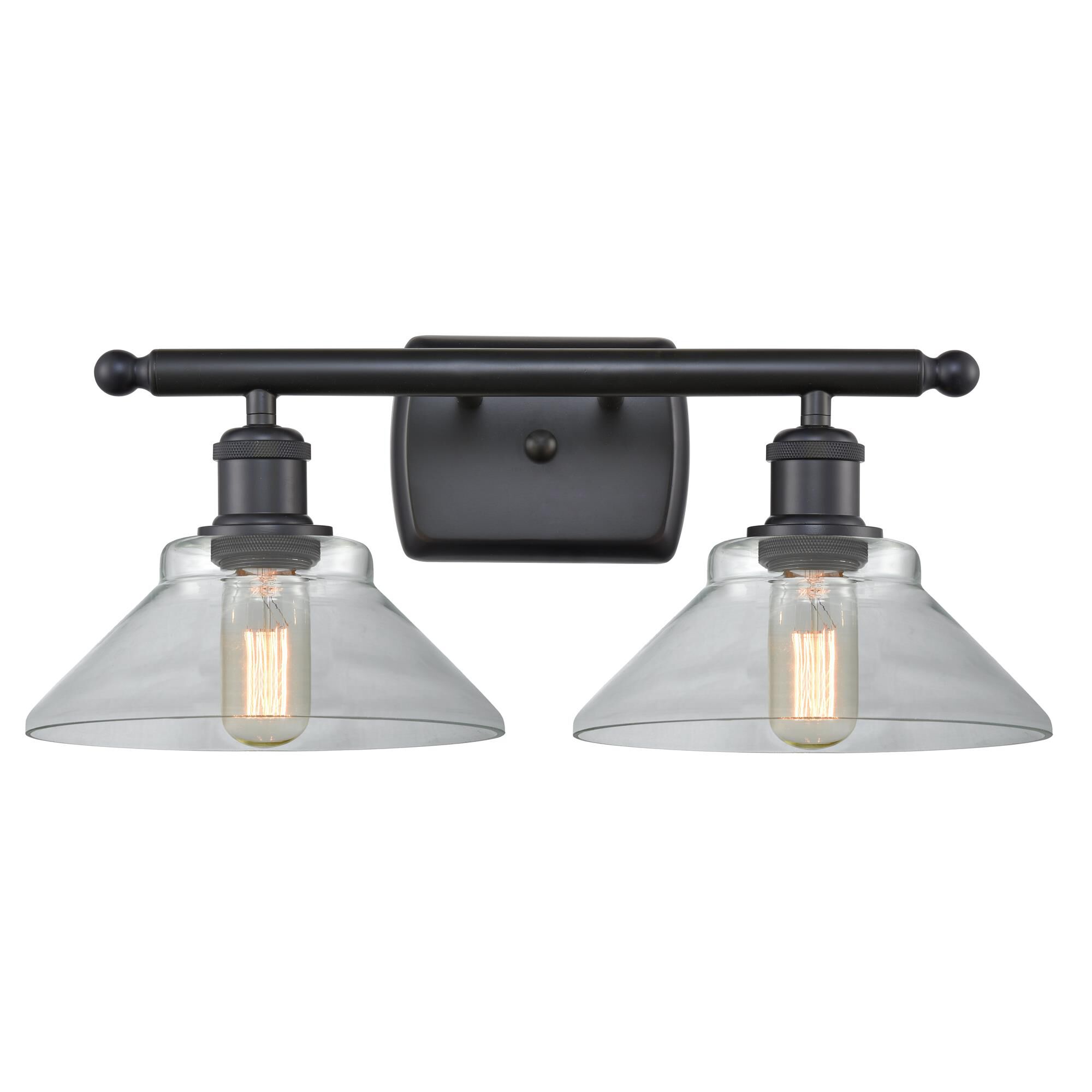 Shown in Matte Black finish and Clear glass