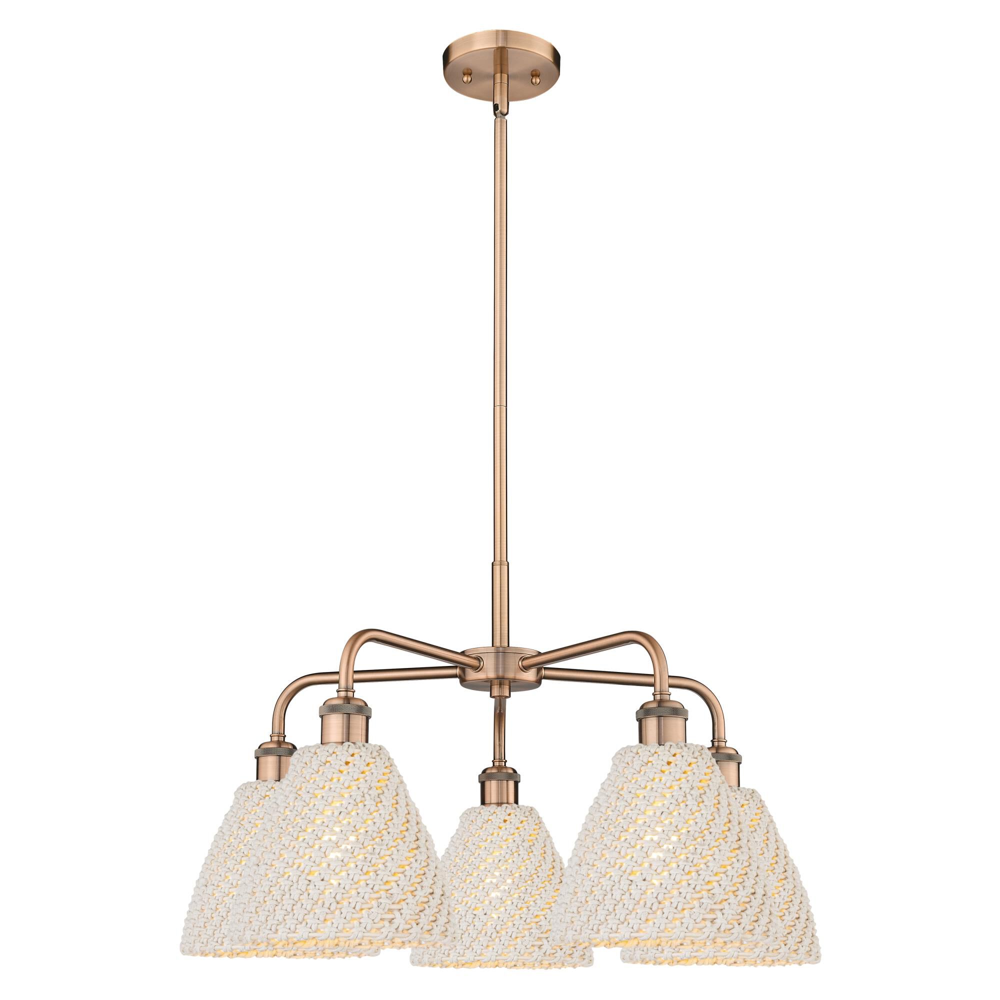 Shown in Antique Copper finish and Natural shade