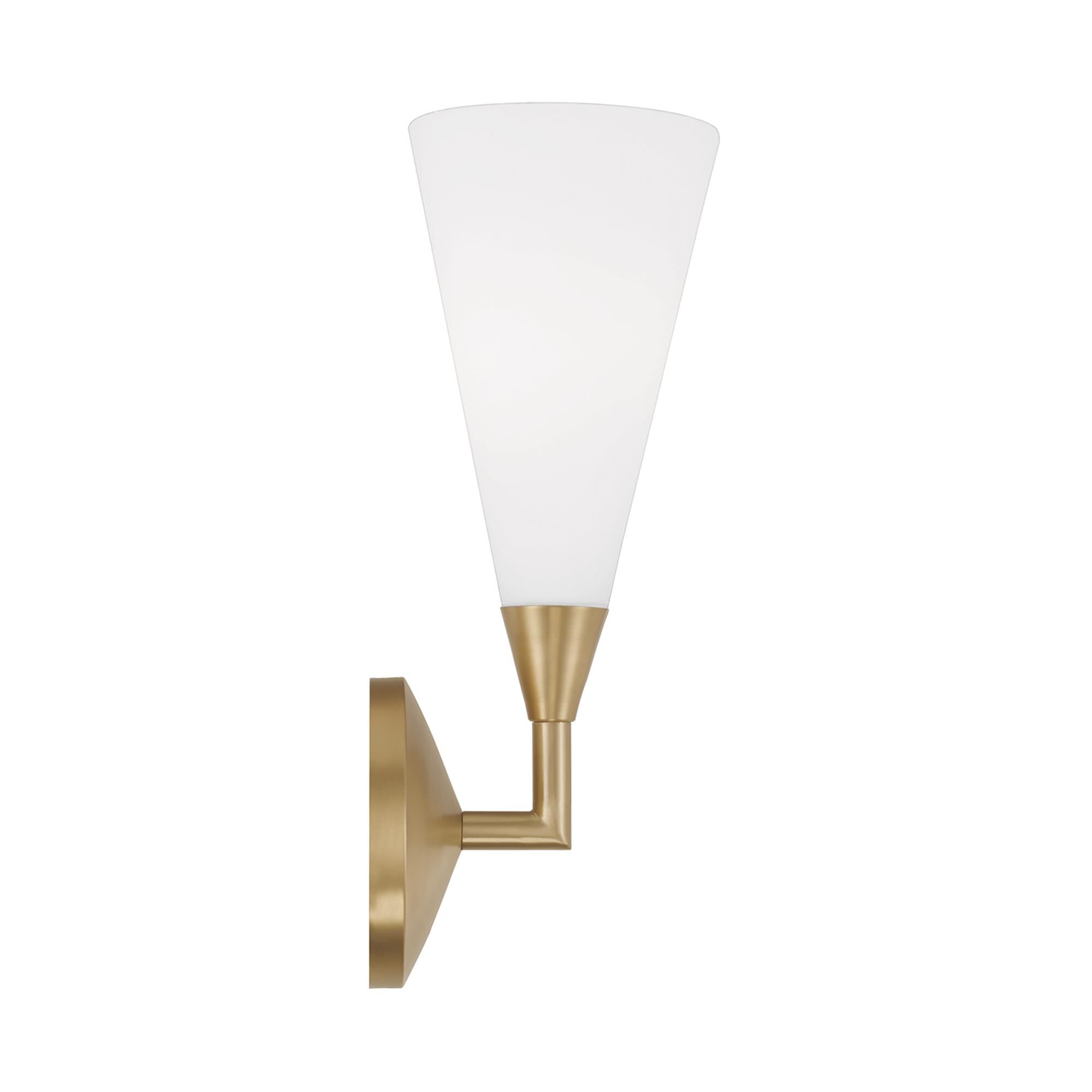 Shown in Matte Brass finish and Soft White glass