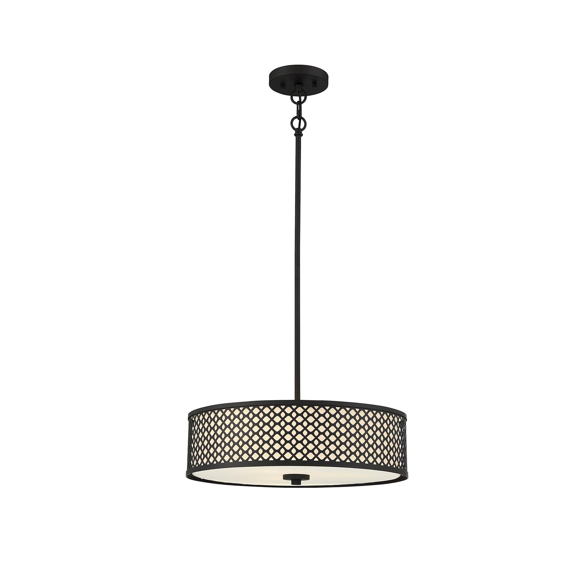 Shown in Matte Black finish and White Fabric shade
