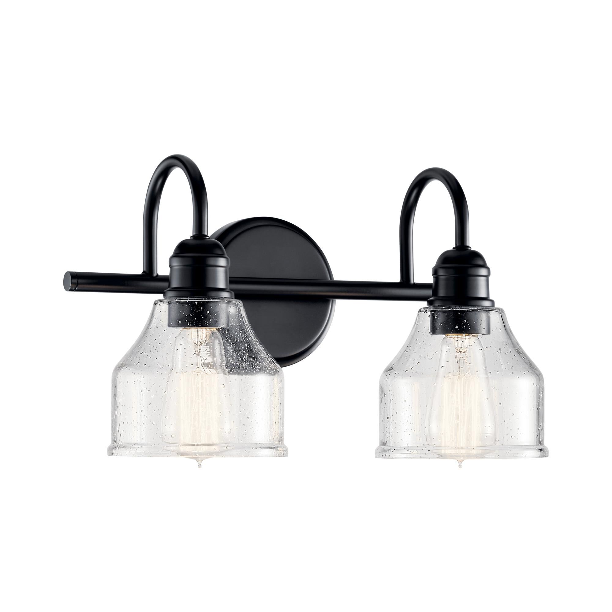 Shown in Black finish and Clear Seeded glass