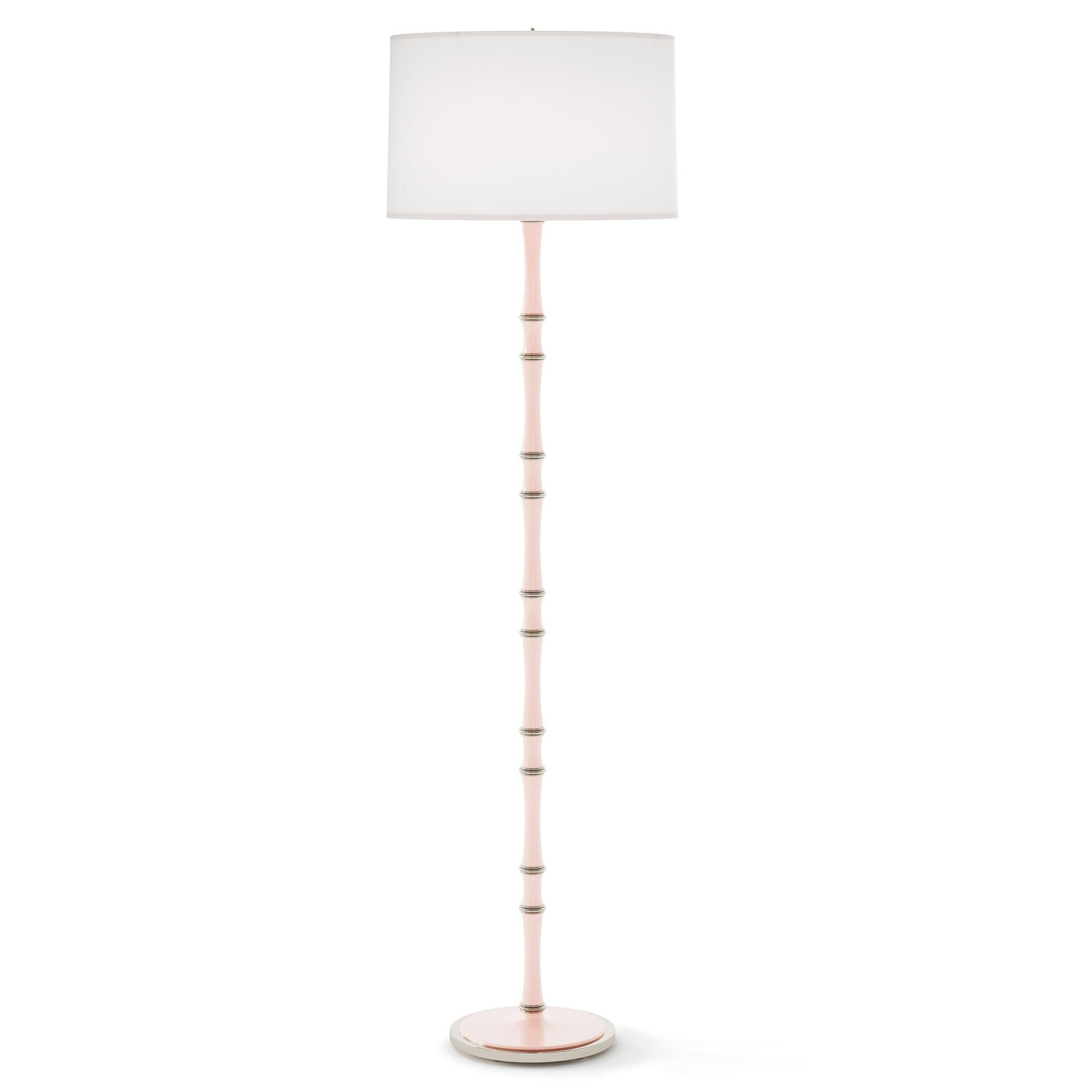 Shown in Rose Water finish and Ascot White shade and Polished Nickel  accent